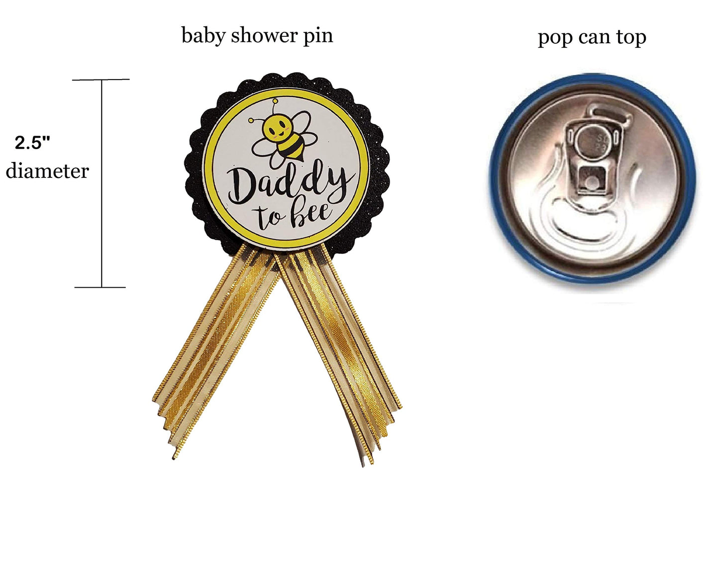 Pin de Daddy to Bee Baby Shower amarillo y negro para papá para llevar en Baby Shower, Baby Sprinkle