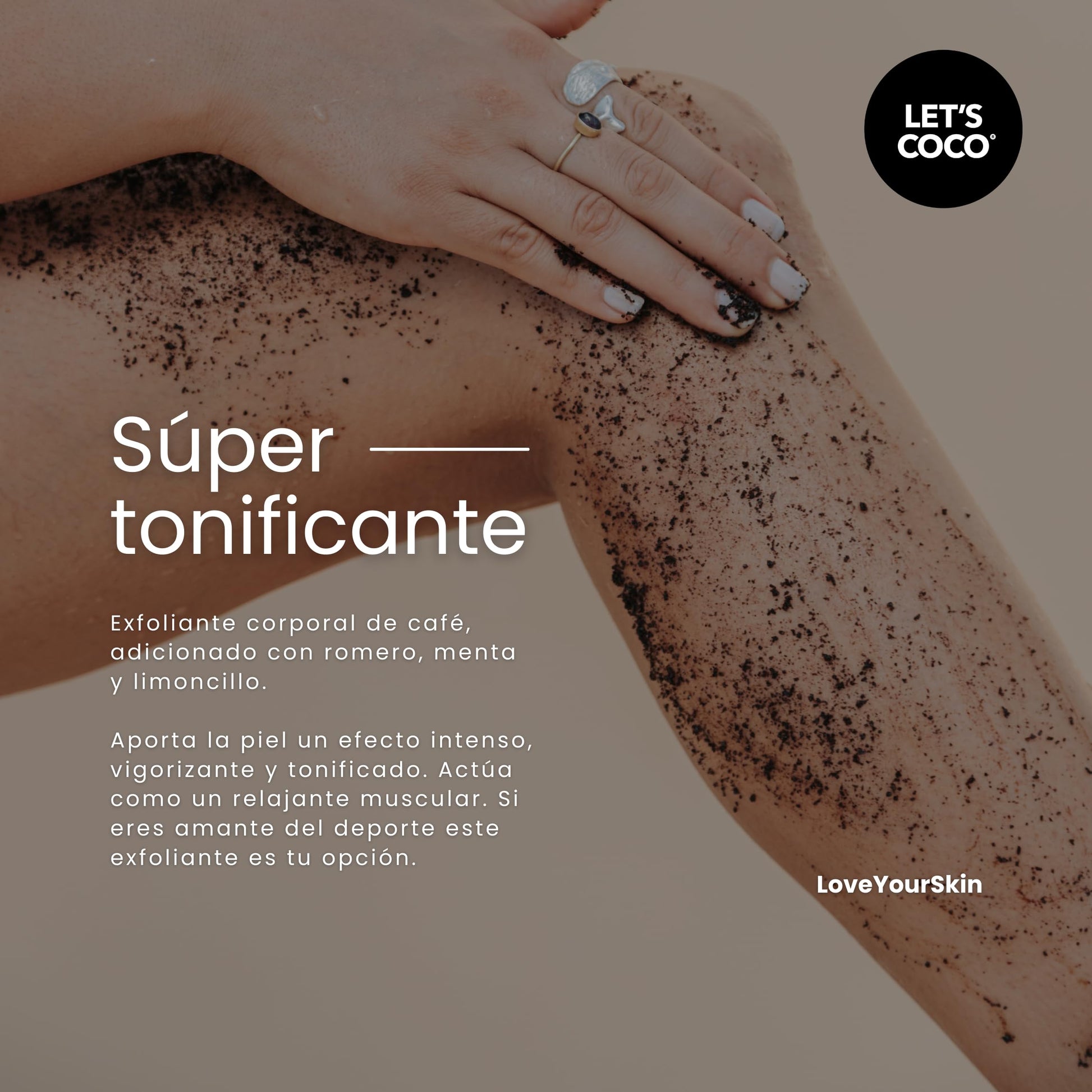 LET'S COCO | Exfoliante Corporal Super Tonificante, Let’s Coco Black - Exfoliante de Café, Anti-Celulitis, Para Uso en Todo el Cuerpo - Contenido Neto 200 Gr – 7 Oz