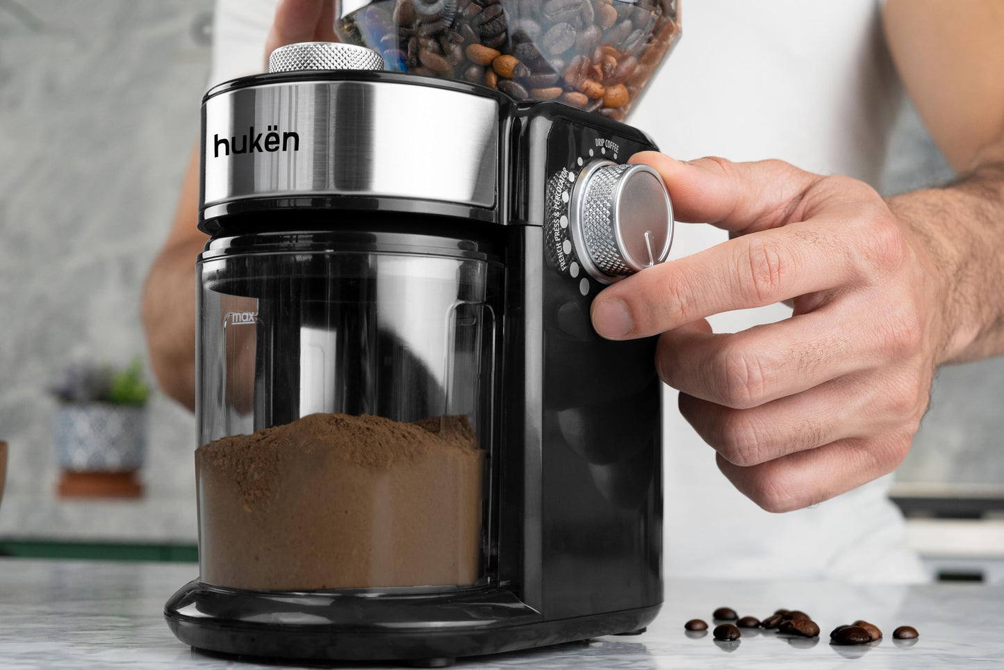 Molino Eléctrico de Café MasterChef Acero Inoxidable molido Perfecto 150 W