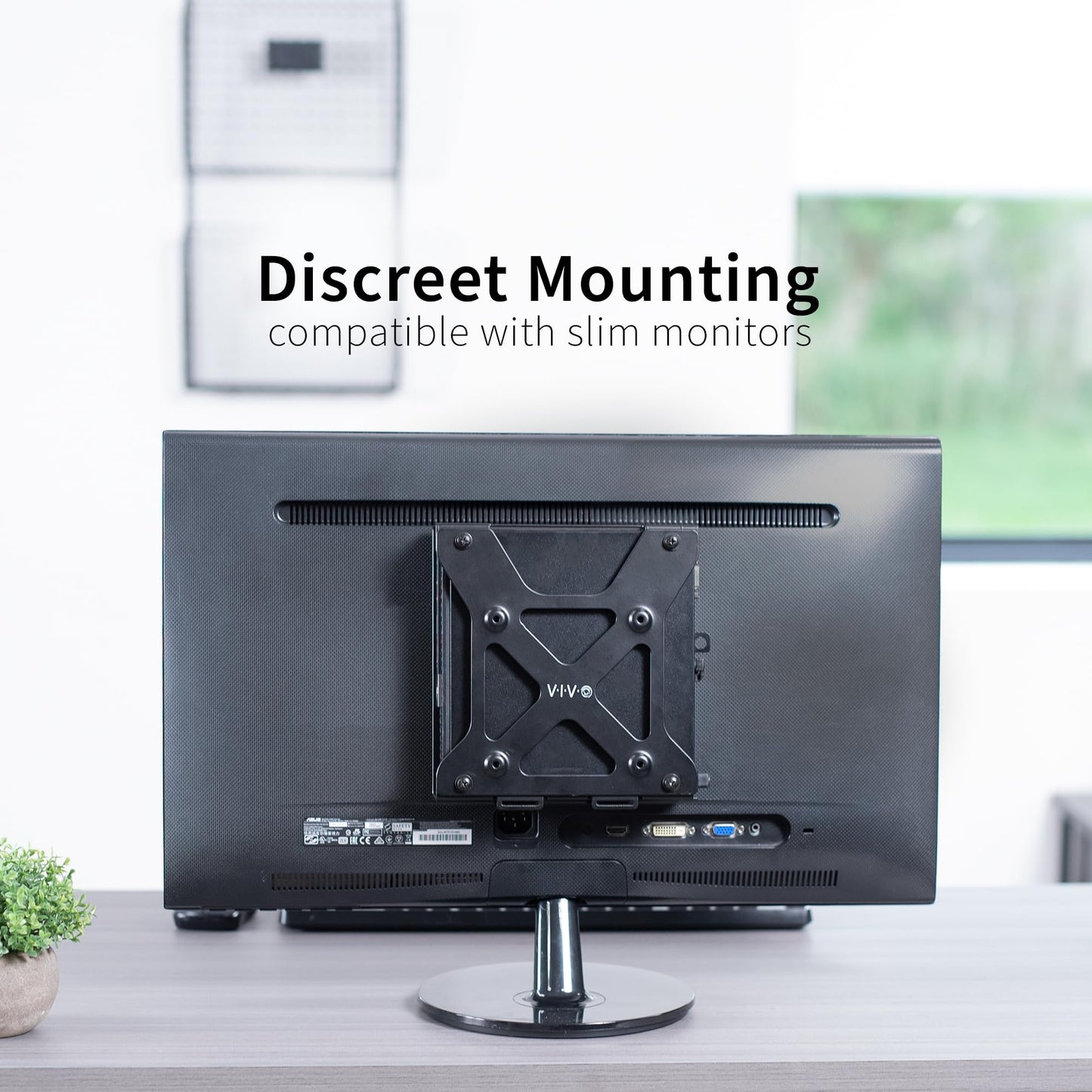 Soporte VESA para Monitor VIVO Negro con Abrazadera, Diseñado para Dell OptiPlex Micro CPU