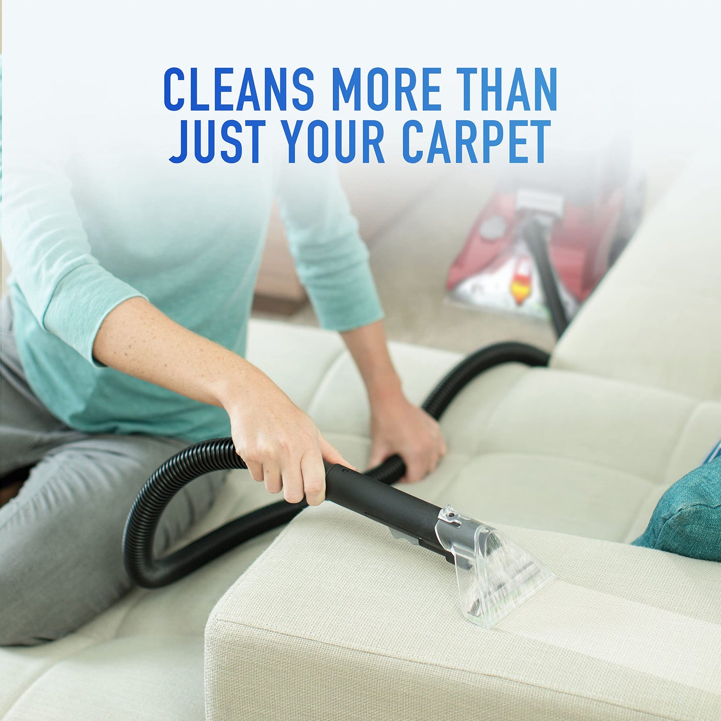 Hoover PowerScrub Deluxe - Máquina limpiadora vertical de alfombras, máquina ligera de limpieza profunda con alfombrilla de almacenamiento, combina con solución limpiadora de alfombras Hoover