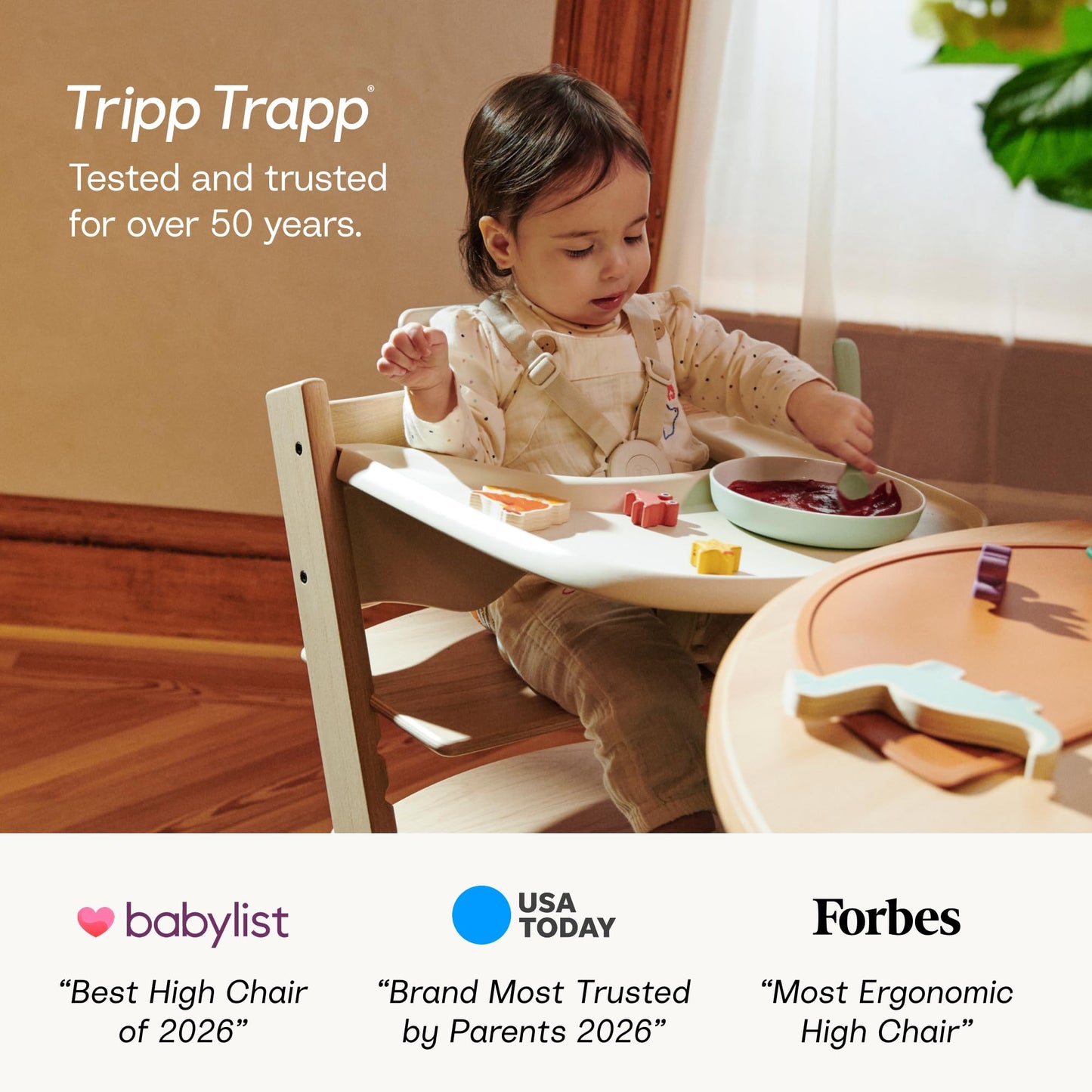 Stokke - Silla alta Tripp Trapp Cojín + Bandeja Stokke (Blanco) - Incluye Silla + Set de Bebé con Arnés Extraíble para Niños de 6 a 36 Meses (Black)
