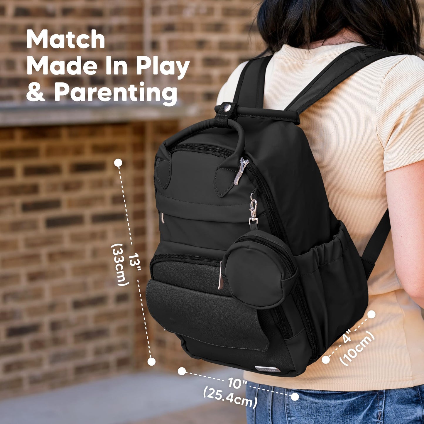 KeaBabies - Mochila para pañales de viaje (moderno negro, S)