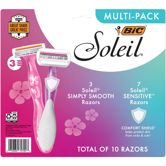 Rastrillos Desechables BIC Soleil Multicolor con 3 Cuchillas para Mujer
