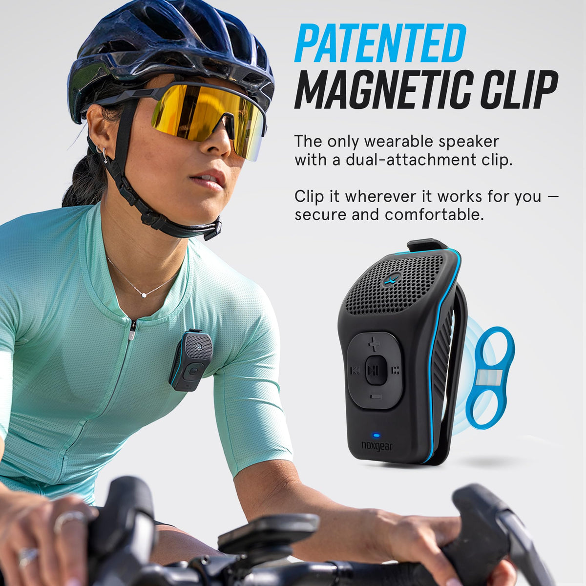 Altavoz Bluetooth Portátil Noxgear Gris Magnético Impermeable con Clip