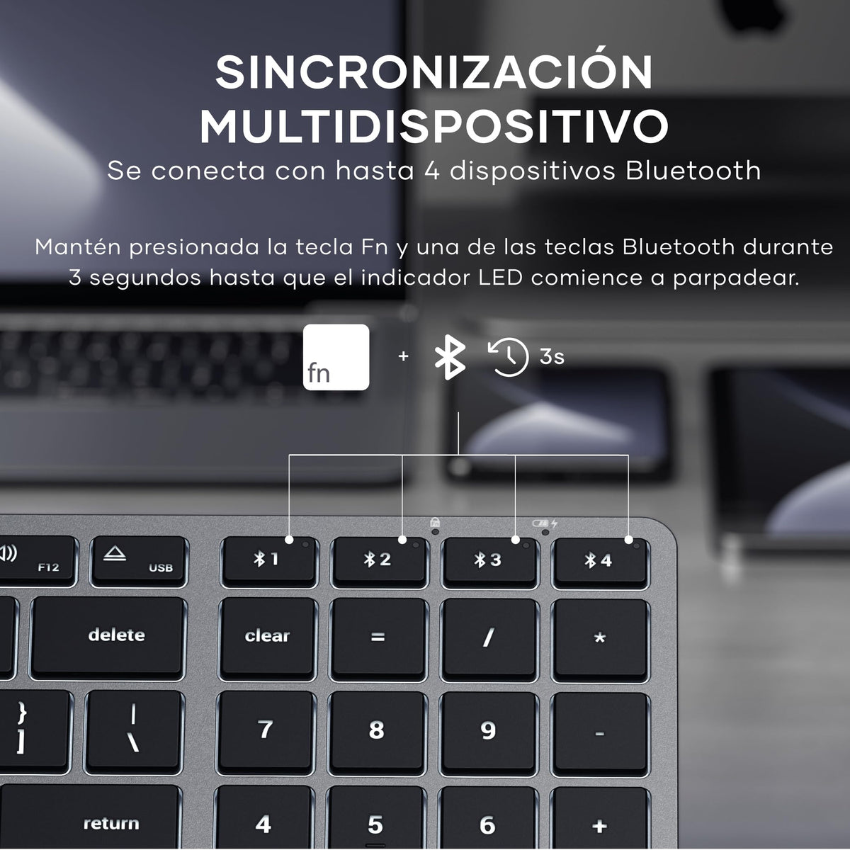 Teclado Bluetooth SATECHI Gris Espacial Retroiluminado Slim X2