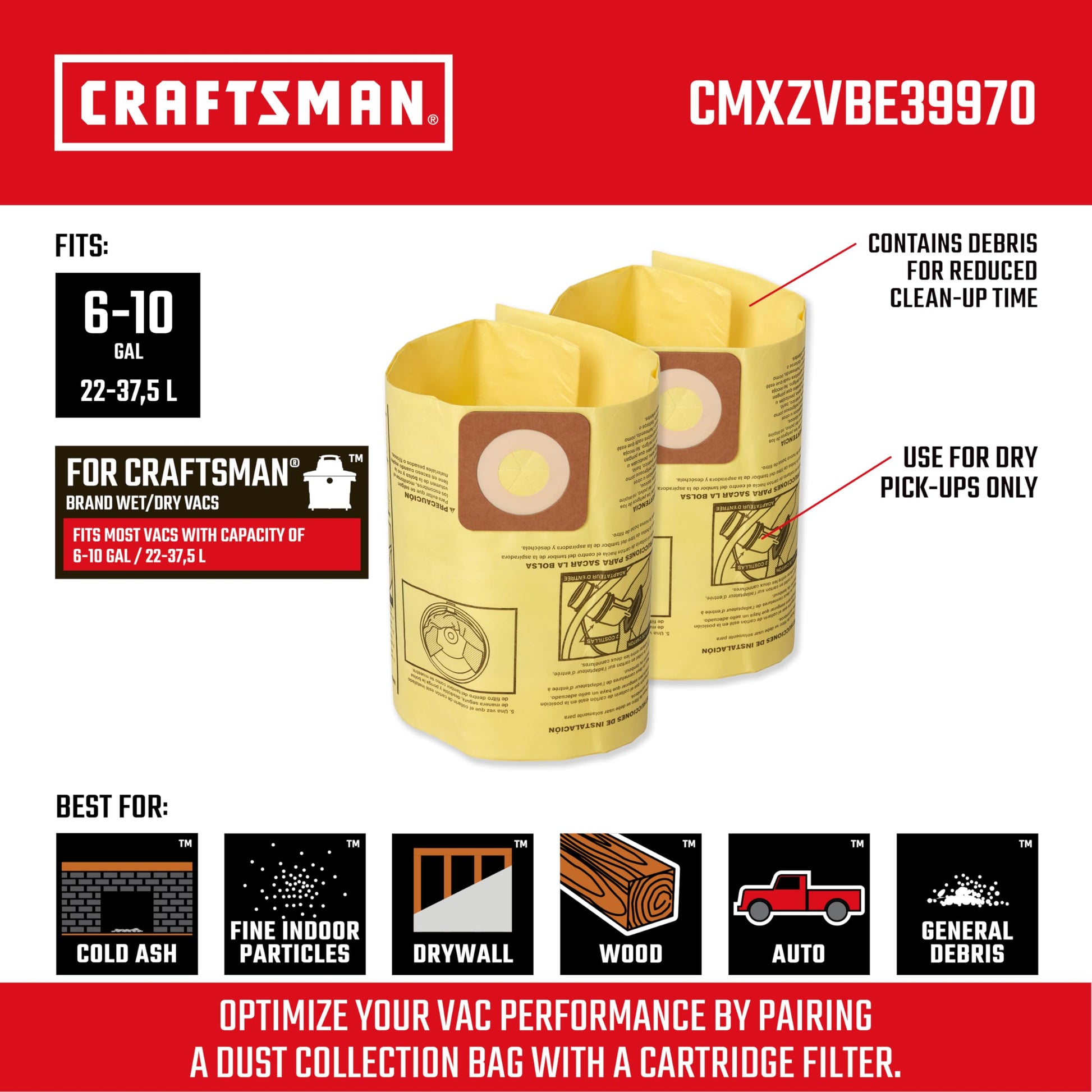 Bolsas de Polvo Craftsman Adaptables