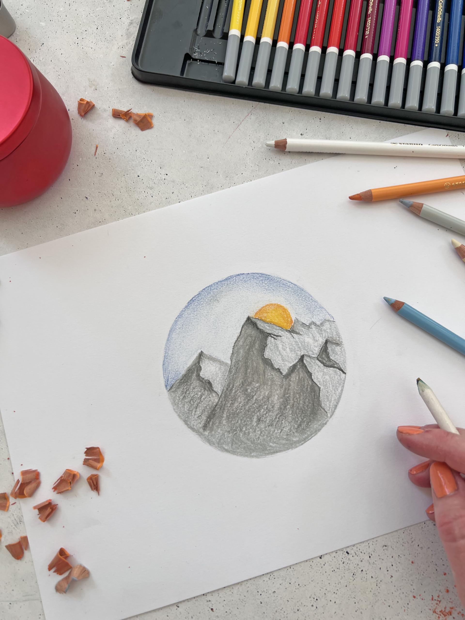 Lápiz Pastel STABILO CarbOthello Multicolor Set de 12 Piezas Estuche Metálico