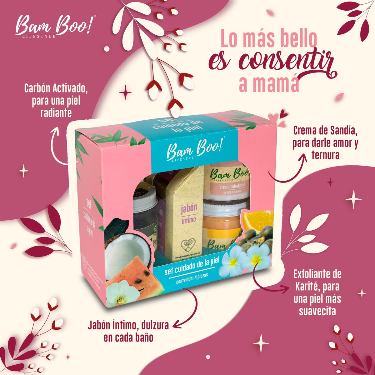 Set Cuidado de la Piel Bam Boo! Lifestyle Coco y Vainilla 4 Piezas