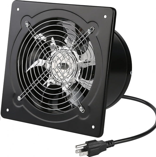Aydomer - Ventilador de escape de 78 W para instalación a través de la pared, ventilador de escape de 110 V con enchufe, ventilador de humo de escape de 8 pulgadas con motor de cobre puro ligero para