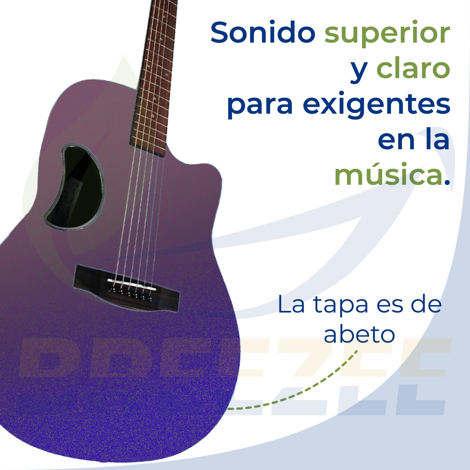 BREEZEE Guitarra ElectroAcústica Redonda de 41”, Incluye Accesorios, Diseñada sobre Fibra de Carbono y Abeto, Pastilla de 2 Bandas, Transmisión de Sonido Natural, Barnizado de Alto Brillo, Moderno