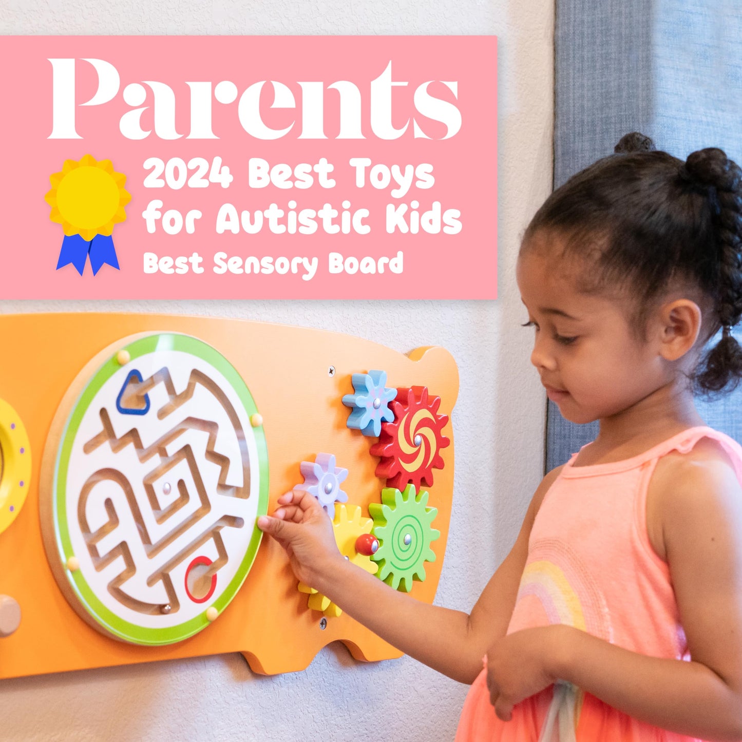 Panel de Actividades de Pared SPARK & WOW Bear Multicolor Montessori para Niños Pequeños