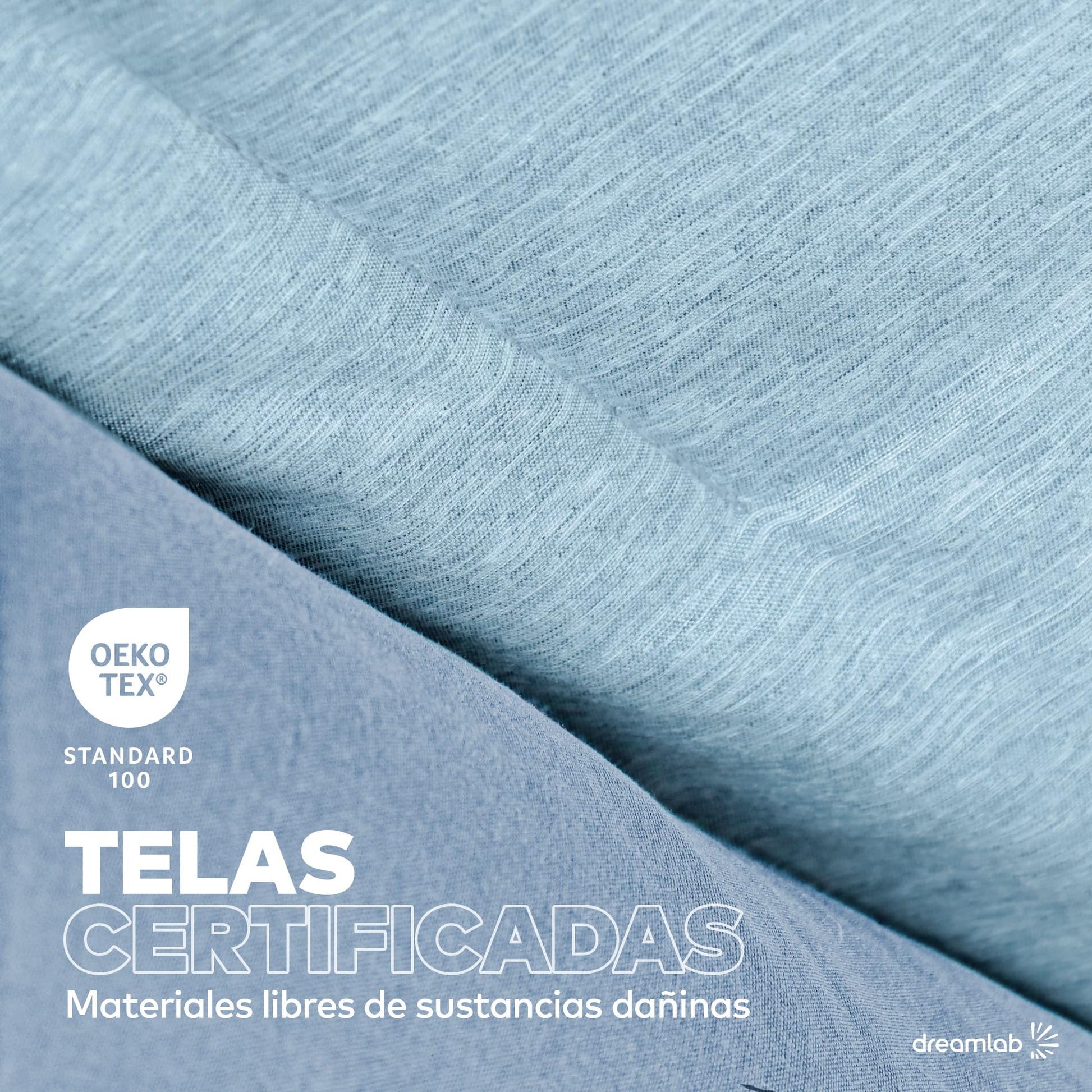 Edredón Dreamlab Azul Mezc. Jaspeado Acolchado Hipoalergénico King Size
