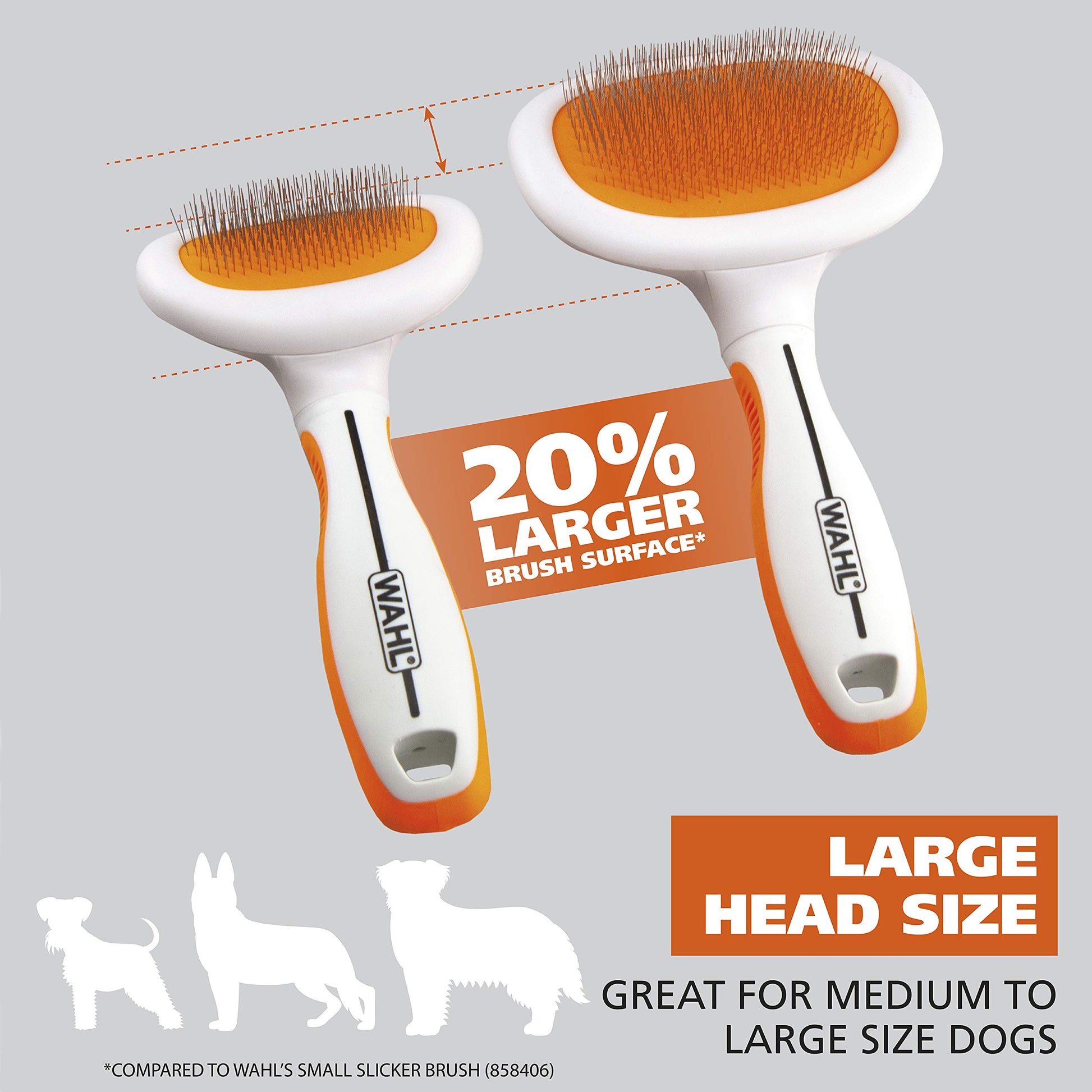 Cepillo para Mascotas WAHL Grande con Empuñaduras Ergonómicas de Goma