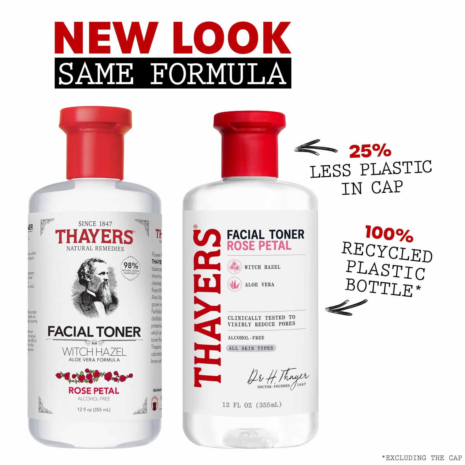 Thayers Tonificador sin alcohol con pétalos de rosa, hamamelis y aloe vera, 355 ml