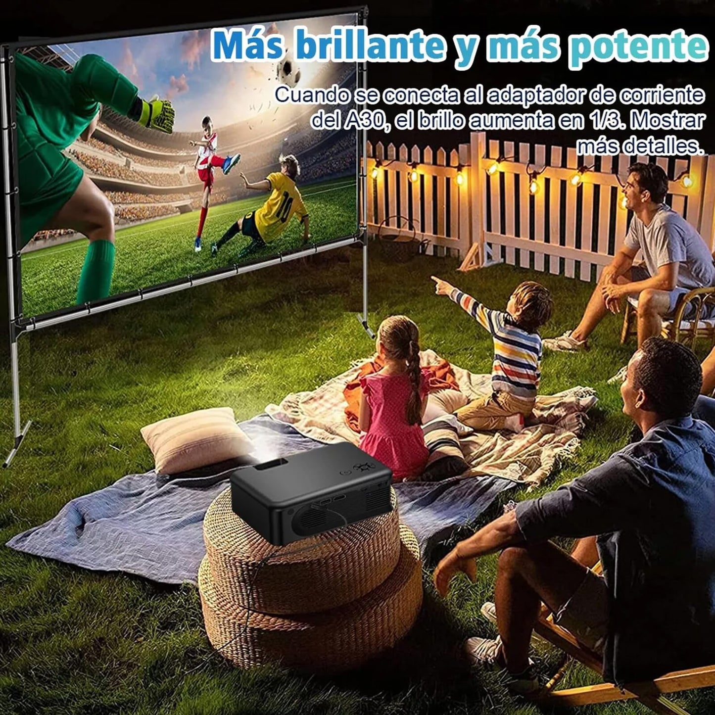 Proyector Mini Yolispa Blanco con WiFi y Bluetooth para Cine en Casa Compatible con Smartphone y Laptop