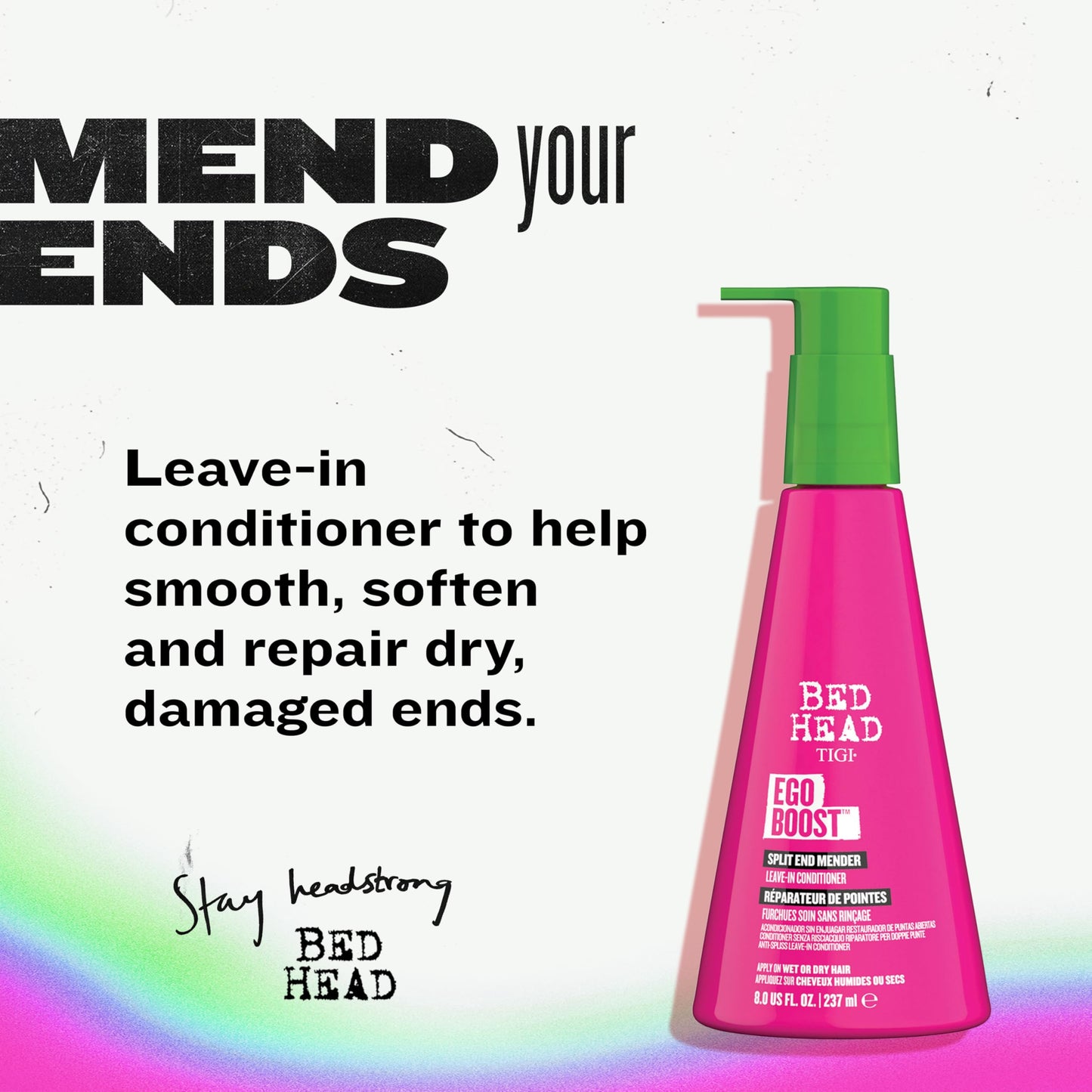 TIGI Bed Head Ego Boost Split End Mender Leave in Conditioner, 8.0 Ounce