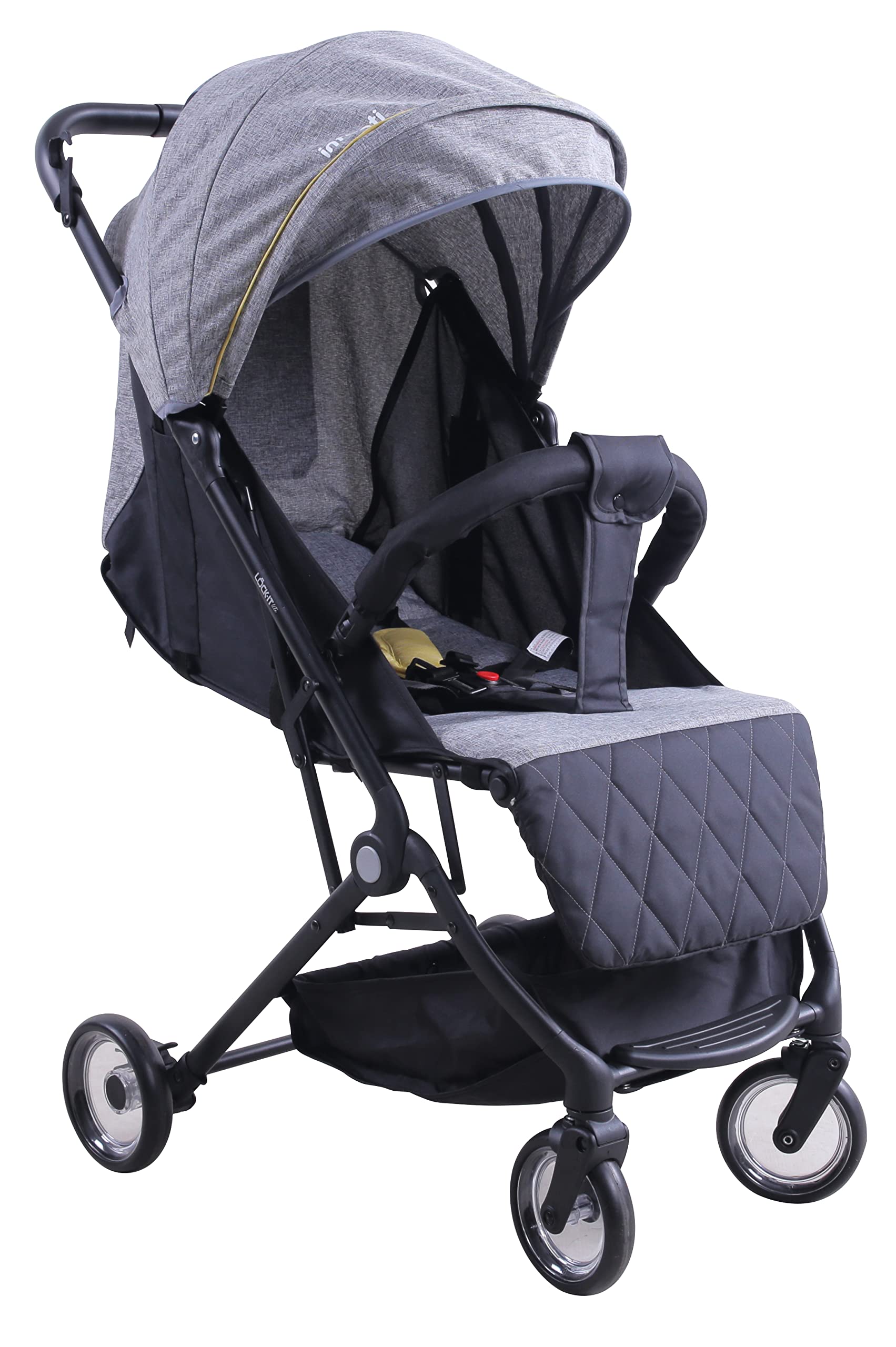 Carriola De Viaje Tipo Maleta Lock It Negro Con Amarillo Lifestyle By Infanti