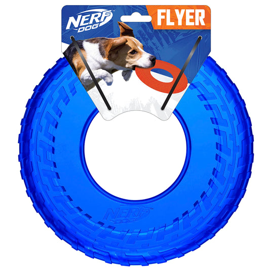 Disco Volador Nerf Dog Azul Translúcido Mejorado de 10 Pulgadas
