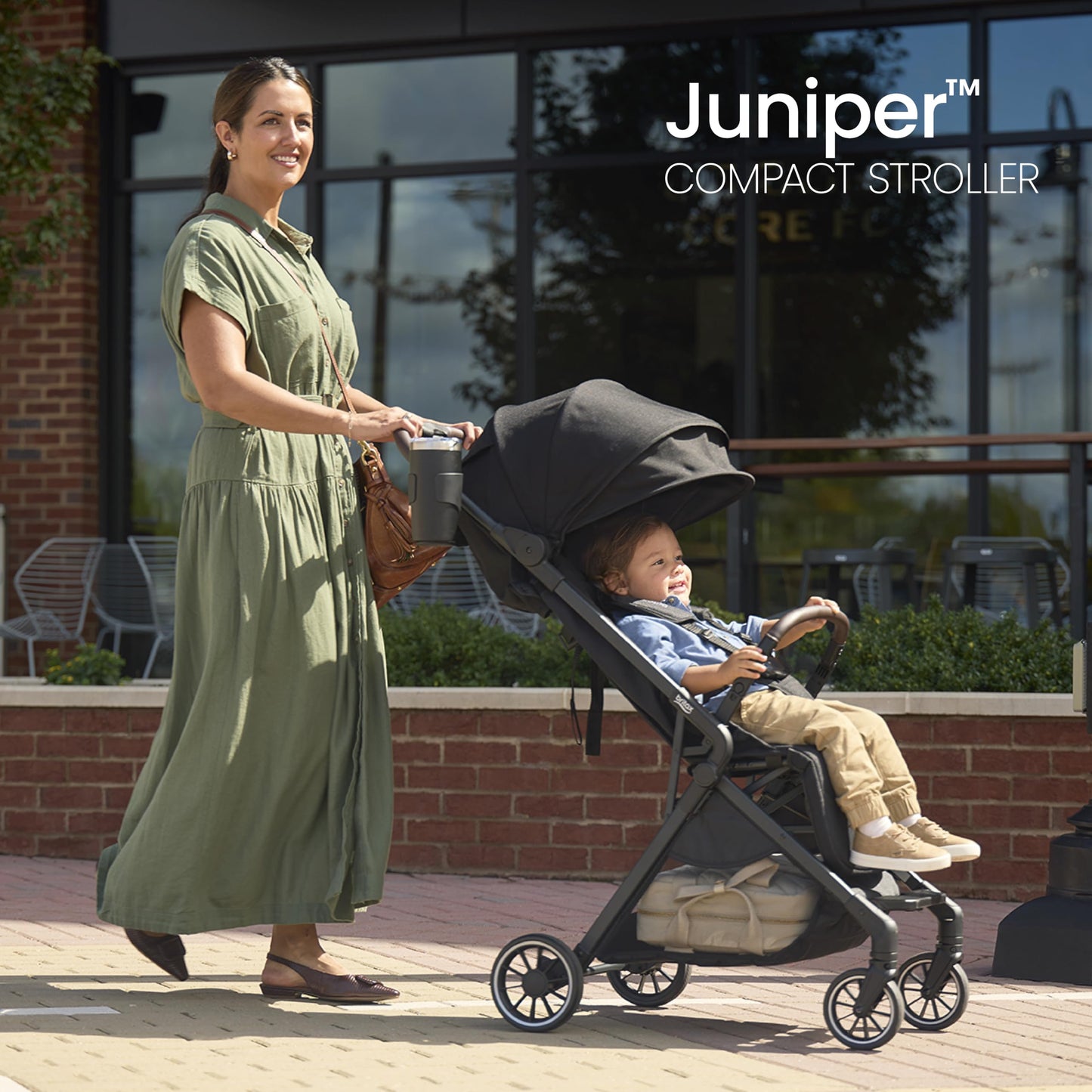 Britax Juniper - carriola compacto sobre la marcha, sistema Fastpack sin esfuerzo con plegado rápido con una sola mano, portátil y ligero para viajes, asa de transporte integrada, telas de