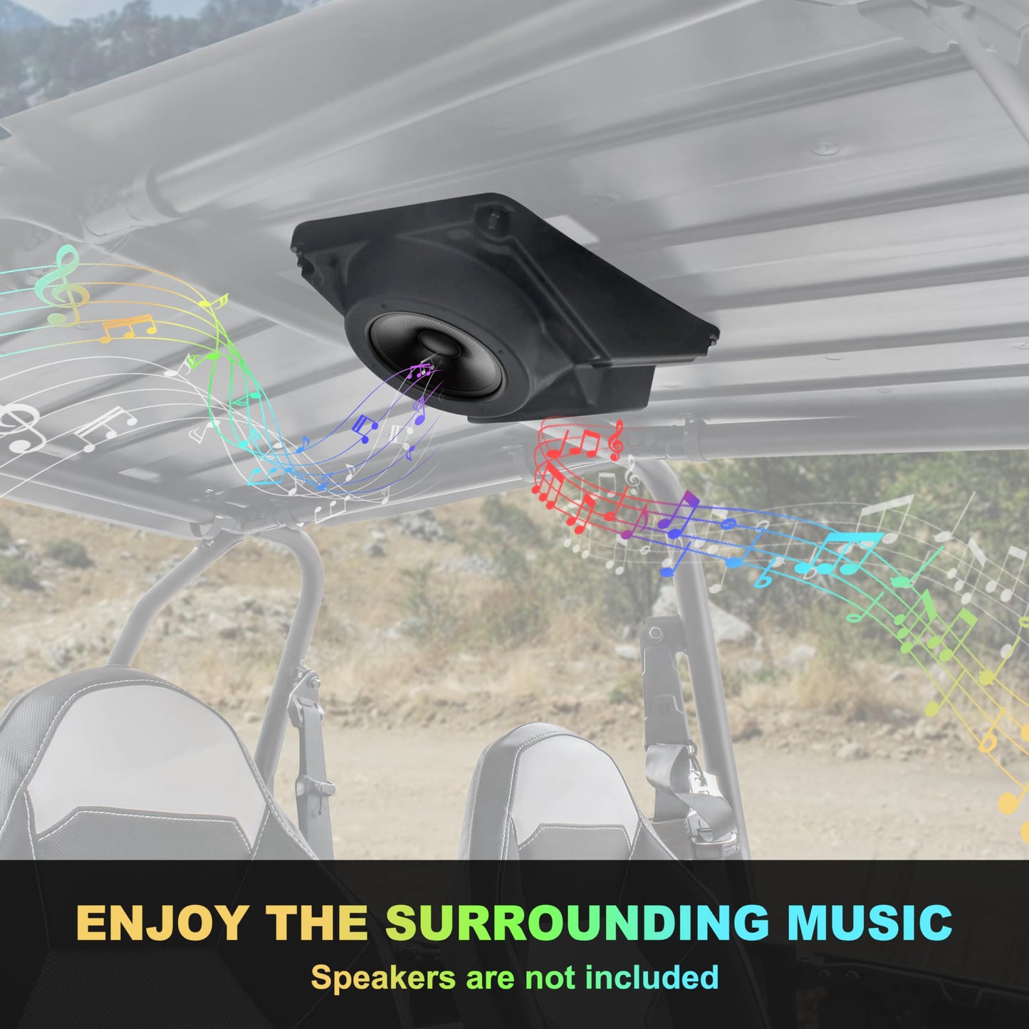SAUTVS - Caja de altavoces UTV para RZR, impermeable universal de 6.5 pulgadas, caja de cápsulas de altavoz para Polaris RZR UTV Cart Accesorios (1 unidad)