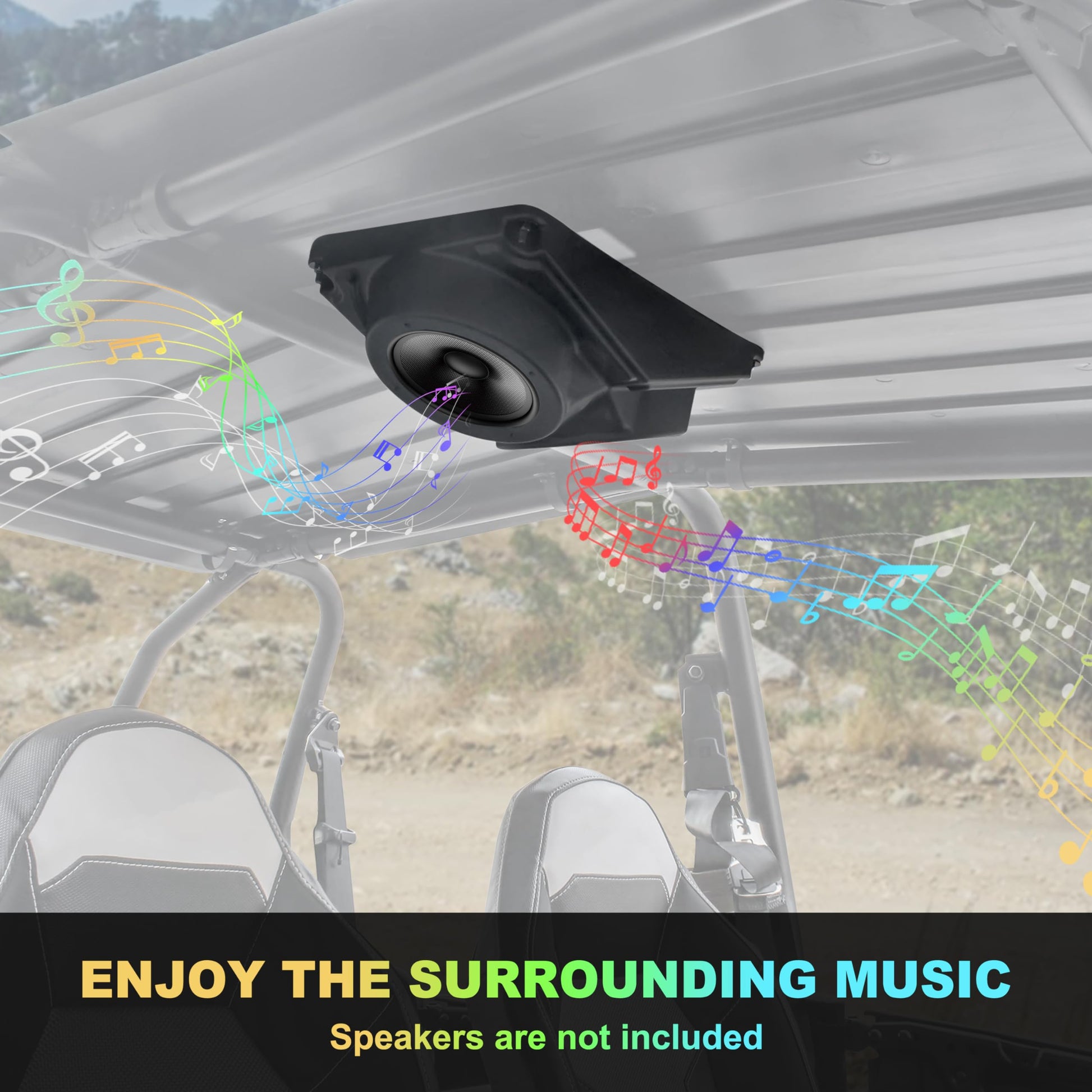 SAUTVS - Caja de altavoces UTV para RZR, impermeable universal de 6.5 pulgadas, caja de cápsulas de altavoz para Polaris RZR UTV Cart Accesorios (1 unidad)