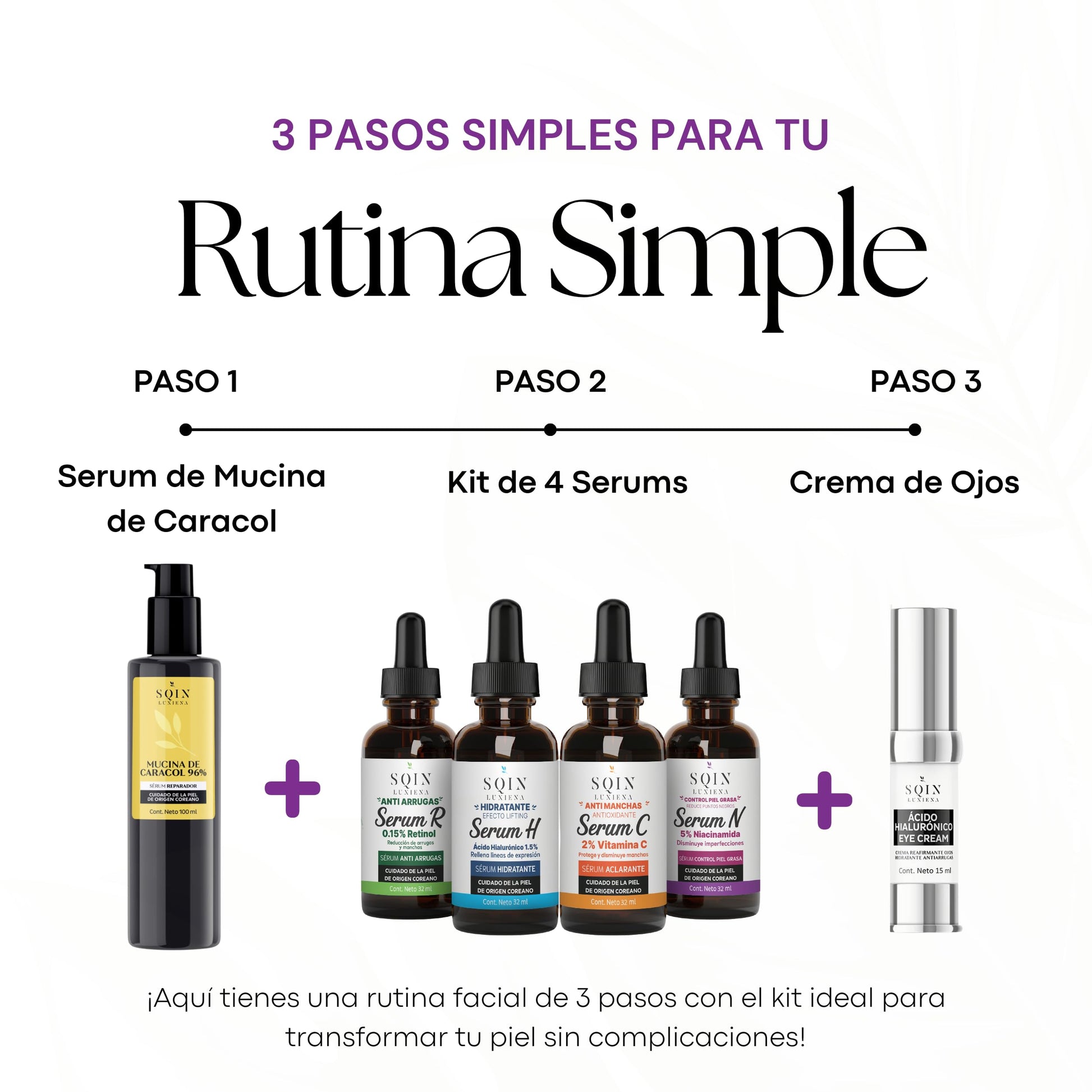 Kit de Skincare Coreano 5 Serums + Crema Contorno de Ojos: Vitamina C, Retinol, Ácido Hialurónico, Niacinamida y Baba de Caracol. Hidrata, Reduce Líneas Finas, Mejora la textura y Luminosidad. Cuidado Facial Coreano, Korean Skincare