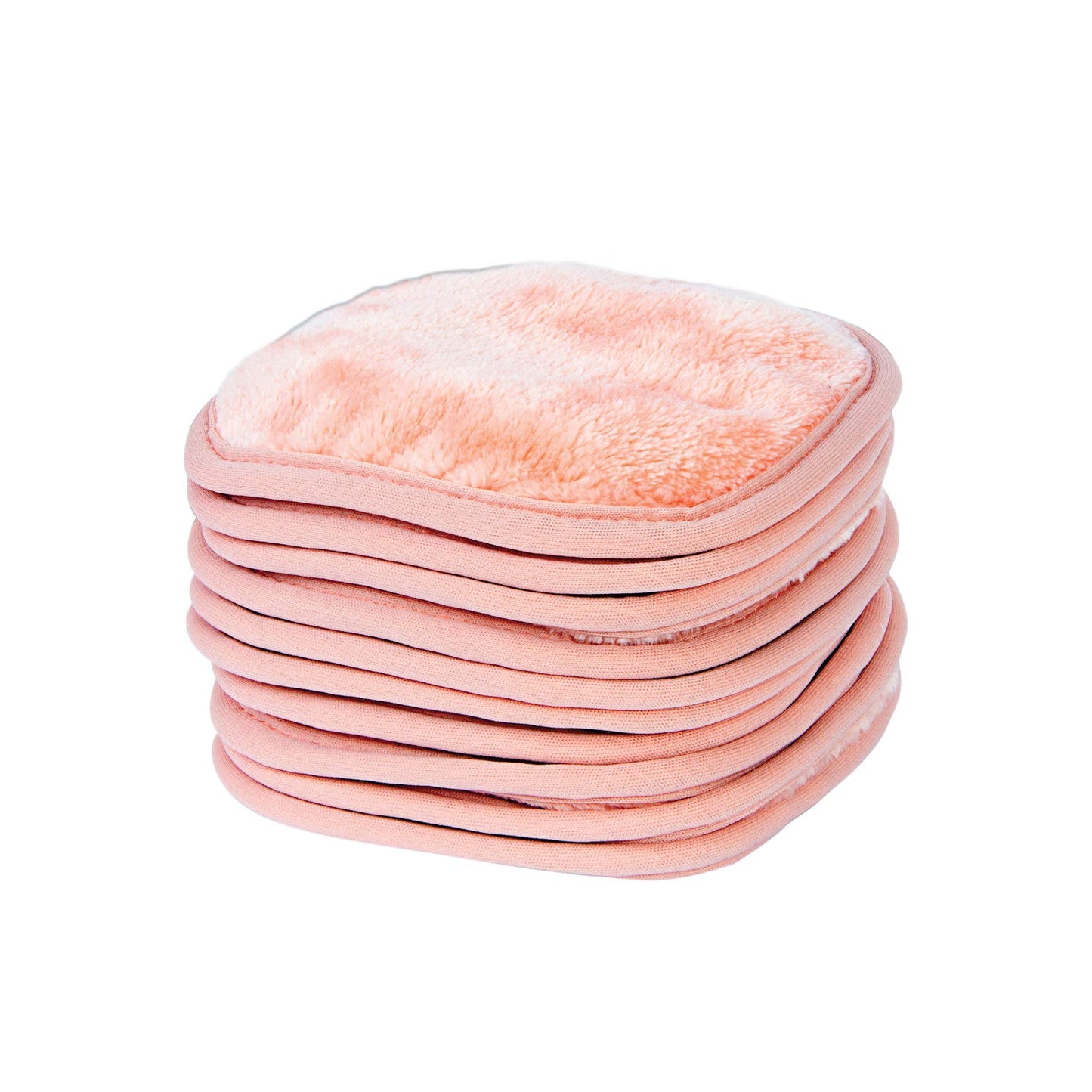 Eurow Paño de limpieza para eliminar maquillaje, lavable y reutilizable, 12.7 x 12.7 cm, coral, paquete de 10