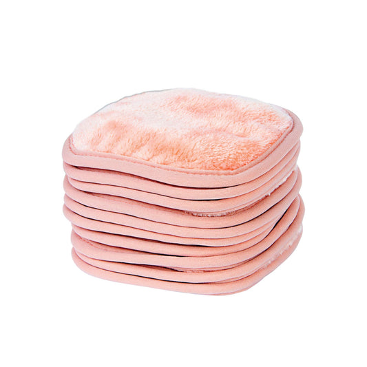 Eurow Paño de limpieza para eliminar maquillaje, lavable y reutilizable, 12.7 x 12.7 cm, coral, paquete de 10