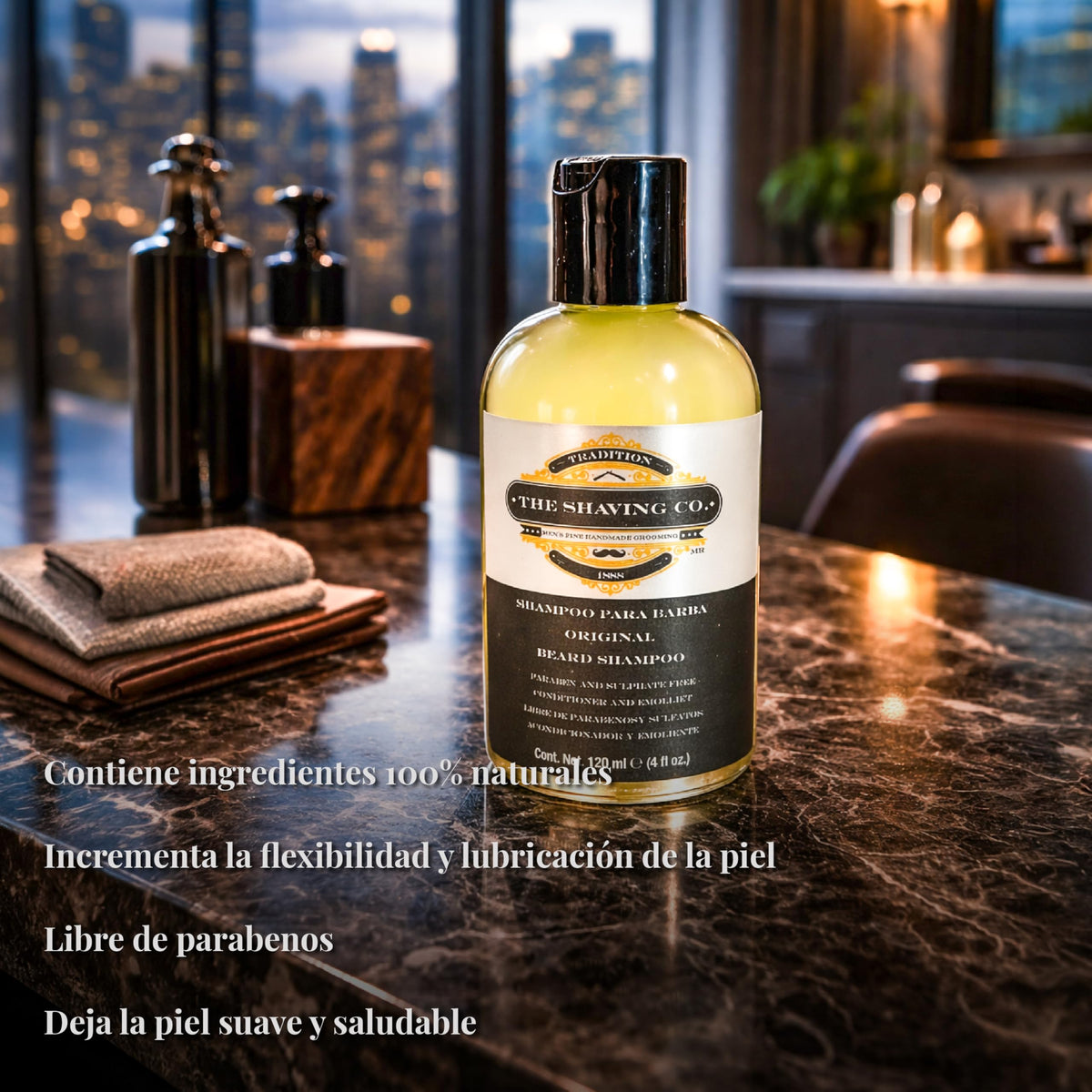 Shampoo De Barba The Shaving Co - Ingredientes Naturales Premium - Hidrata, Nutre y Humecta - Libre de Sulfatos y Parabenos - Cruelty Free