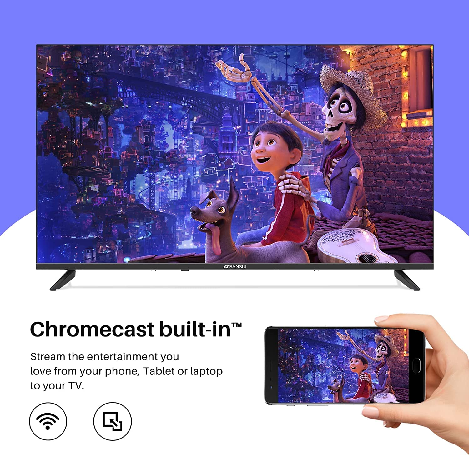 SANSUI Android TV Google Assistant, Control de Voz (50" WiFi UHD 4K)