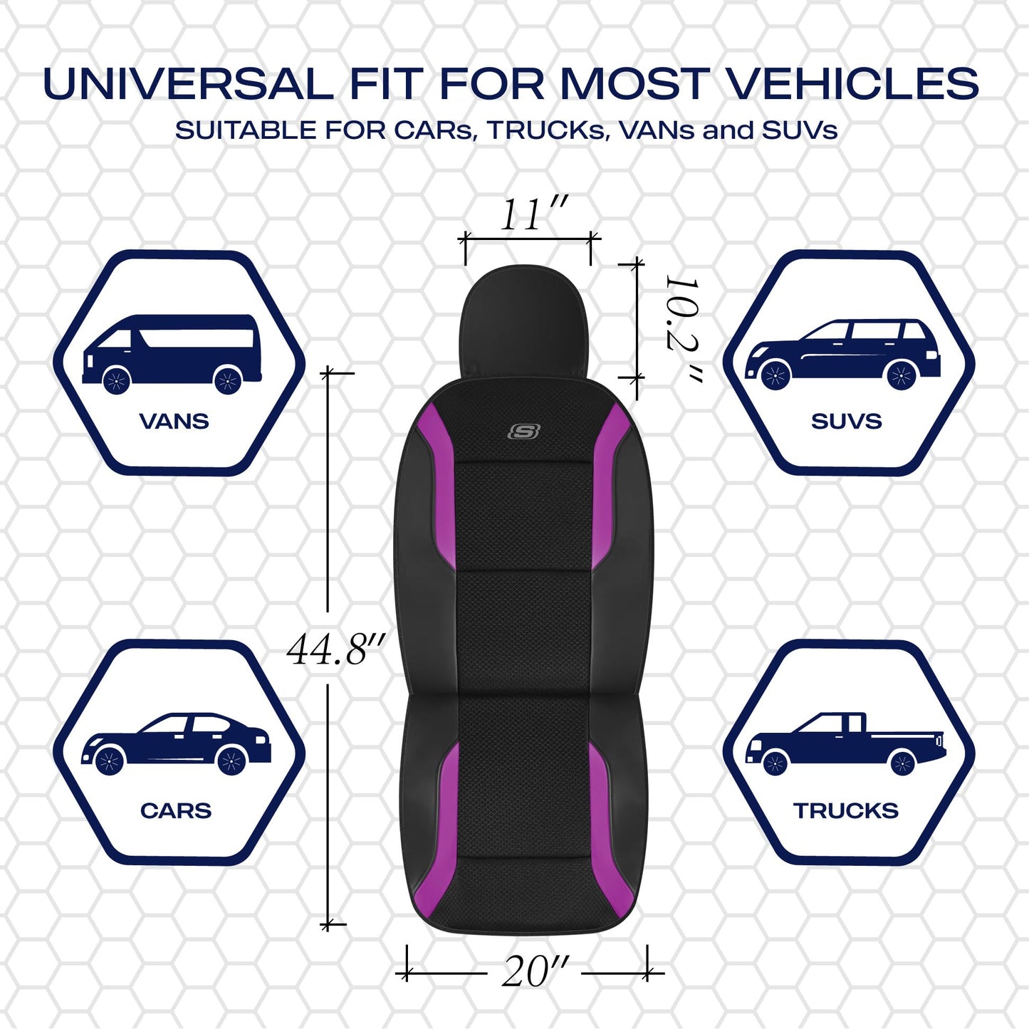 Skechers Memory Foam - Fundas gruesas Slip-ins de malla refrescante, para los dos asientos delanteros, compatible con bolsas de aire, comodidad y protección para la mayoría de automóviles, rosa