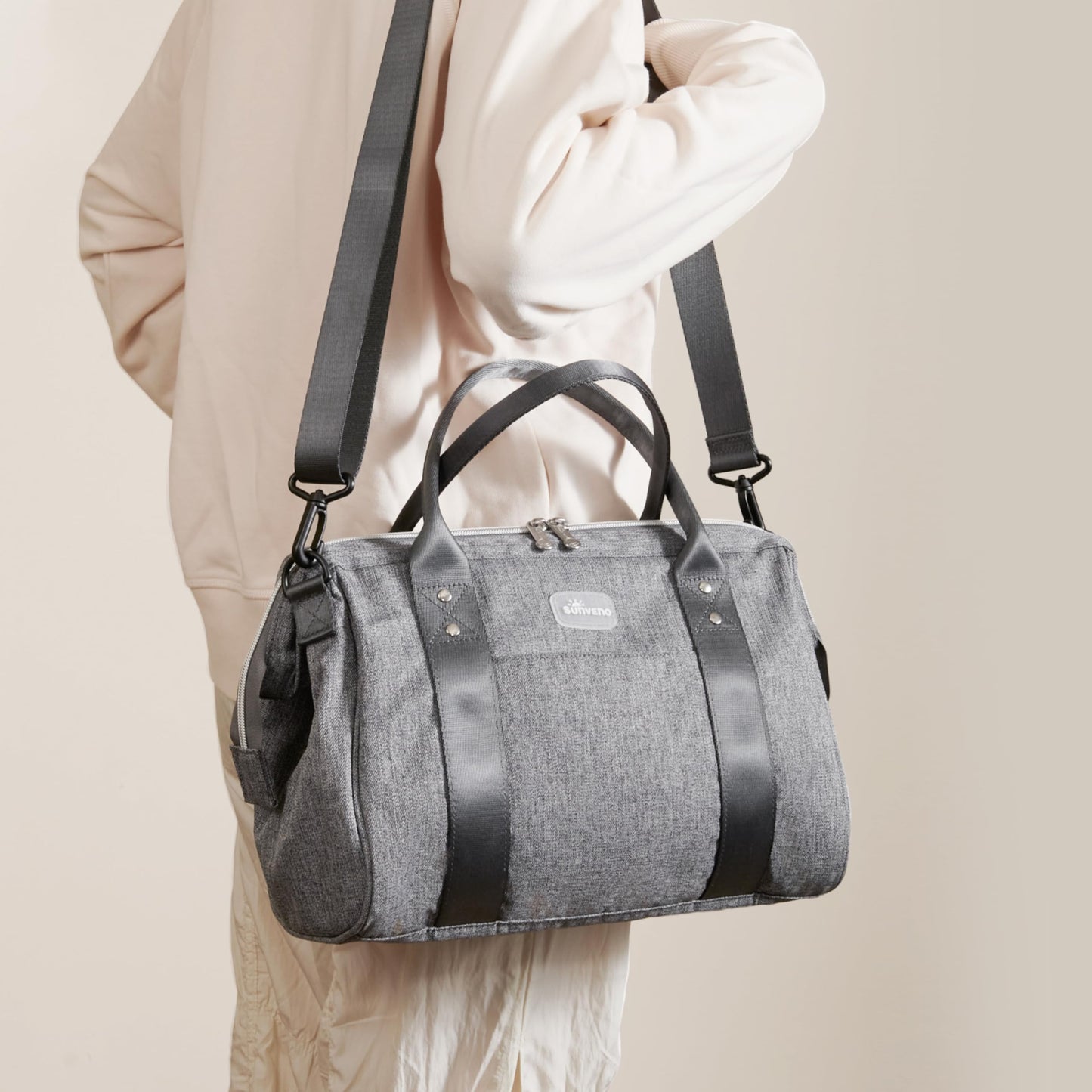 SUNVENO Mochila para pañales con cambiador portátil, mochila de viaje multiusos, gran capacidad para mamás y papás, Mochilas bolsa