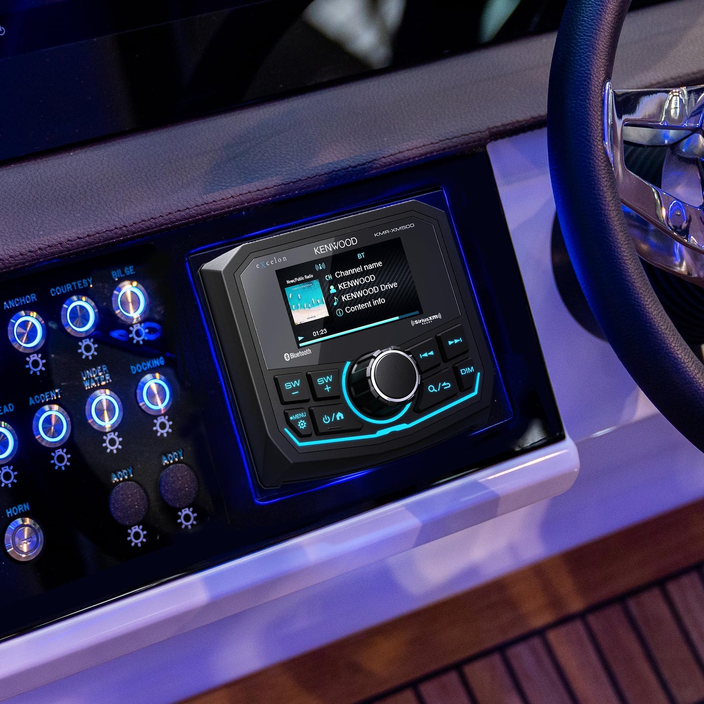 Kenwood KMR-XM500 eXcelon Marine & Motorsport Receptor de Medios Digitales Impermeable con Resistencia a la Corrosión y Bluetooth