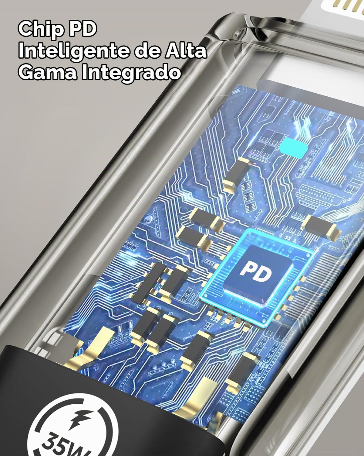 Adaptador USB C a Lightning Moko Compatible con 35 W de Carga Rápida y Sincronización de Datos para iPhone y iPad