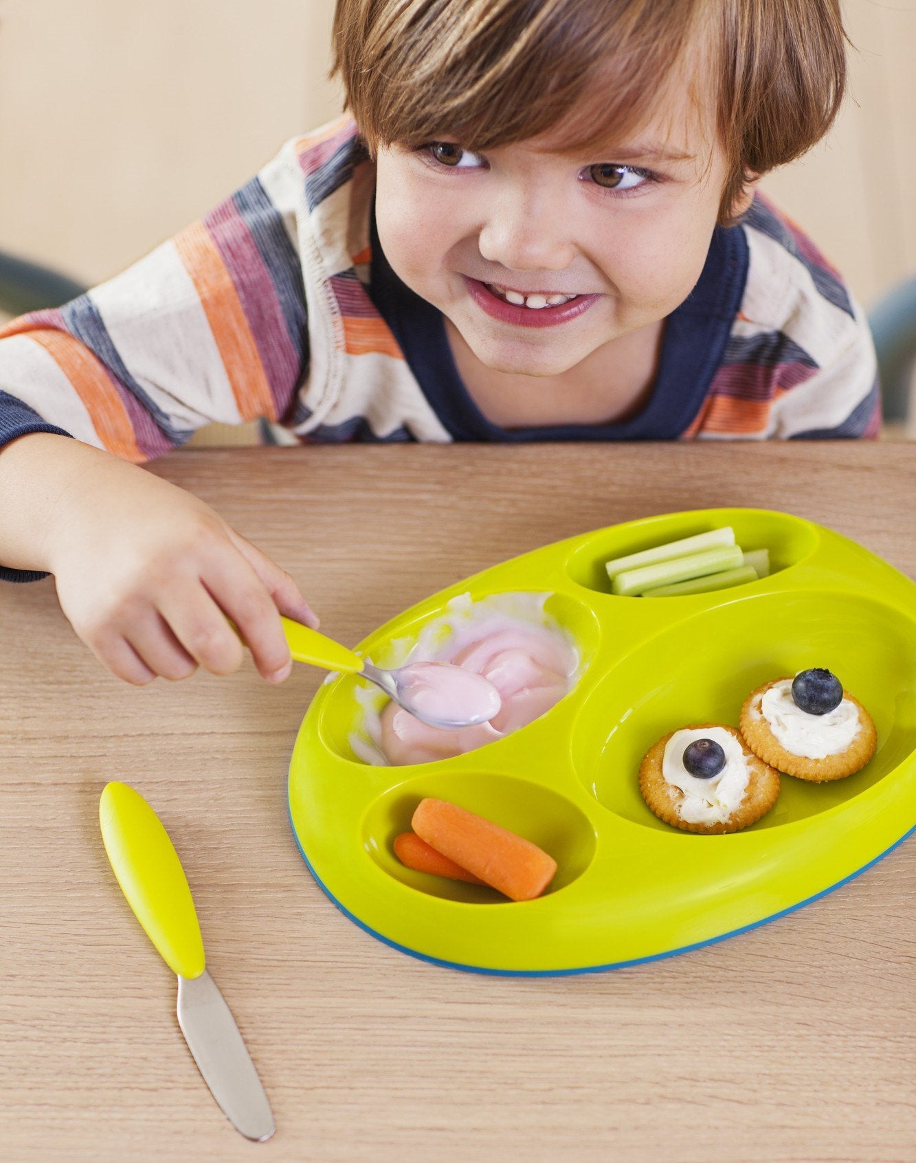 Boon Platter - Plato antideslizante, púrpura/azul/rosado