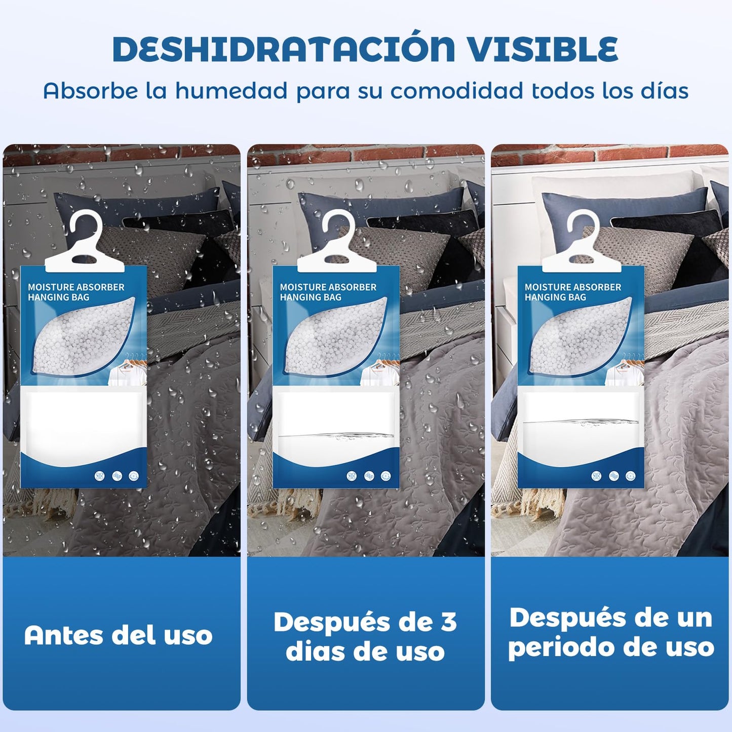 BSOON15 PCS Bolsa Antihumedad para Habitacion, Deshumidificador para Closet, Bolsas Absorbentes de Humedad Colgante, Antimoho Baño, Elimina Olores, Absorbedor de Humedad para Baño, Clóset