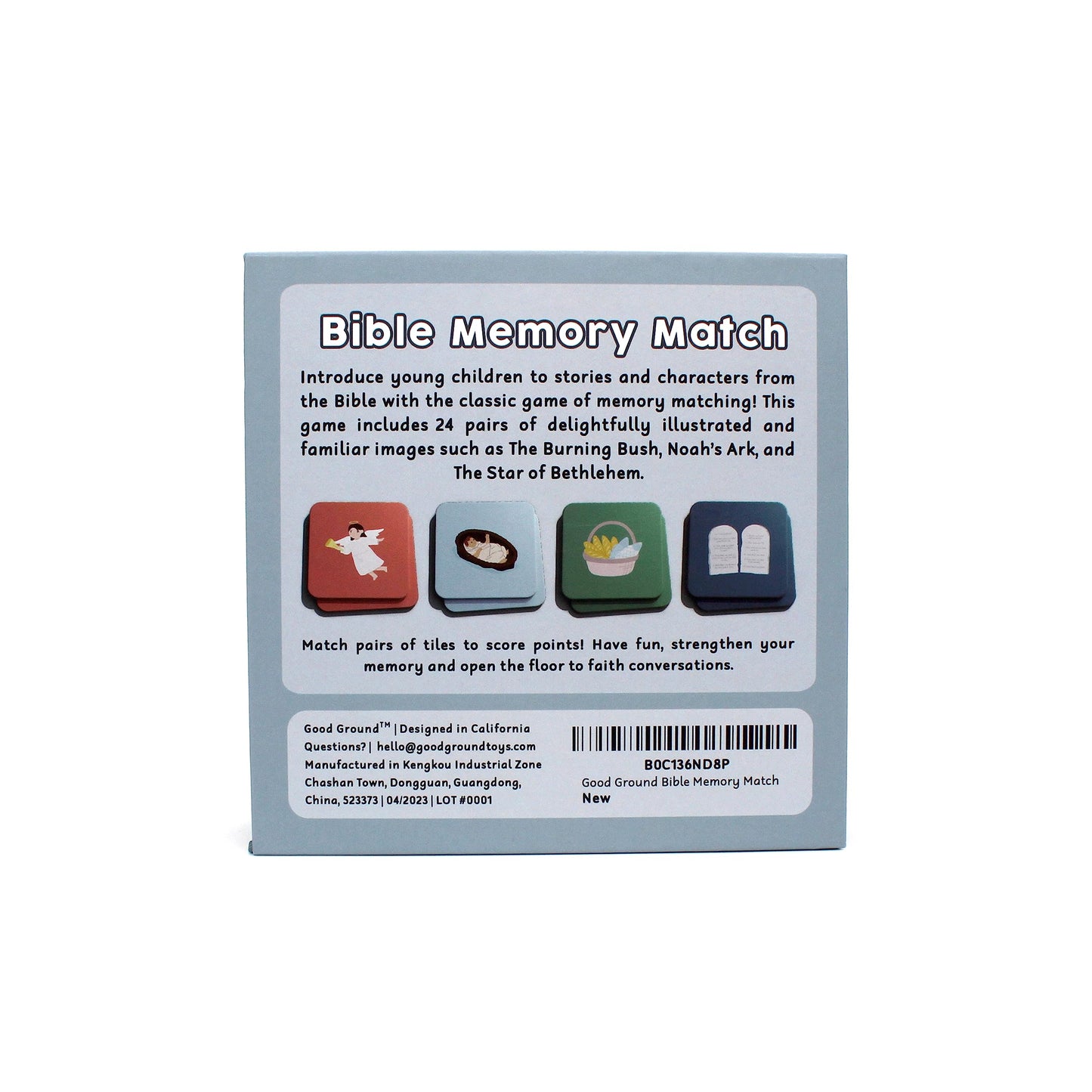 Good Ground Juego de recuerdo a juego para niños pequeños | Regalos divertidos y rápidos para niños y niñas de 3 a 7 años - Juego de cartas con temática bíblica de Christain para educación en casa