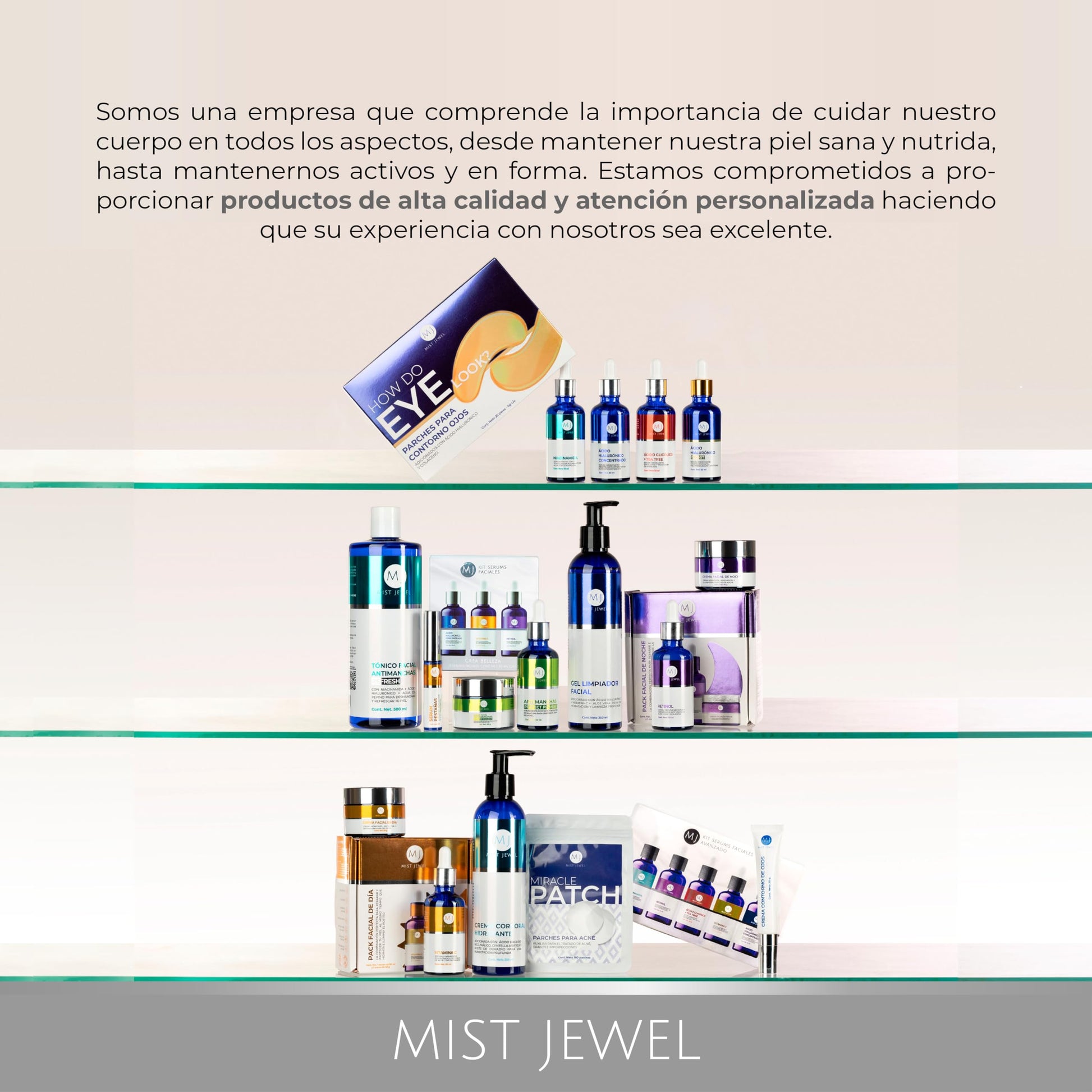 MIST JEWEL Kit sueros faciales Acido Hialurónico, Retinol, Vitamina C + E, Glicólico y Niacinamida | Conjunto de serums Avanzado 5 serum (KIT Facial avanzado)