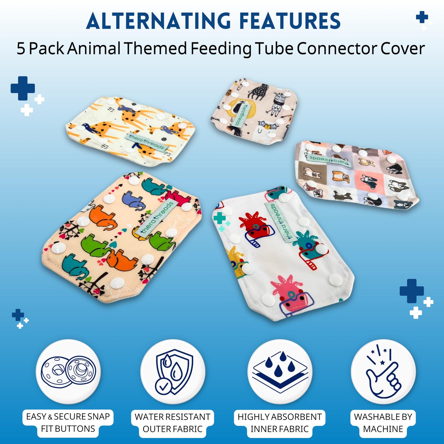 Fundas de Conector de Tubo Alimentación Temática Animal Paquete 5