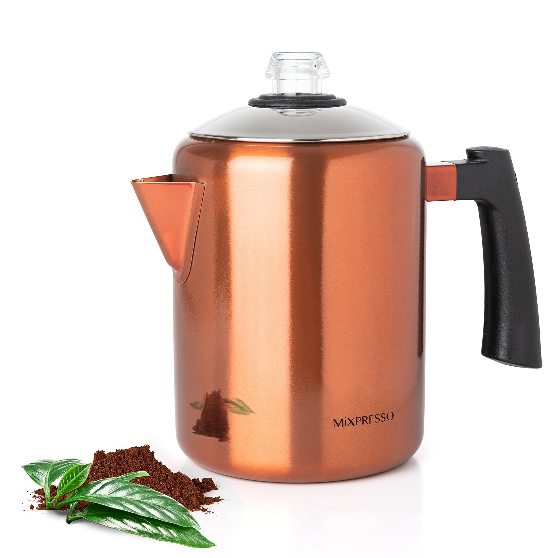 Estufa de Café Mixpresso Acero Inoxidable Cobre Mango de Tacto Frío 30 Onzas
