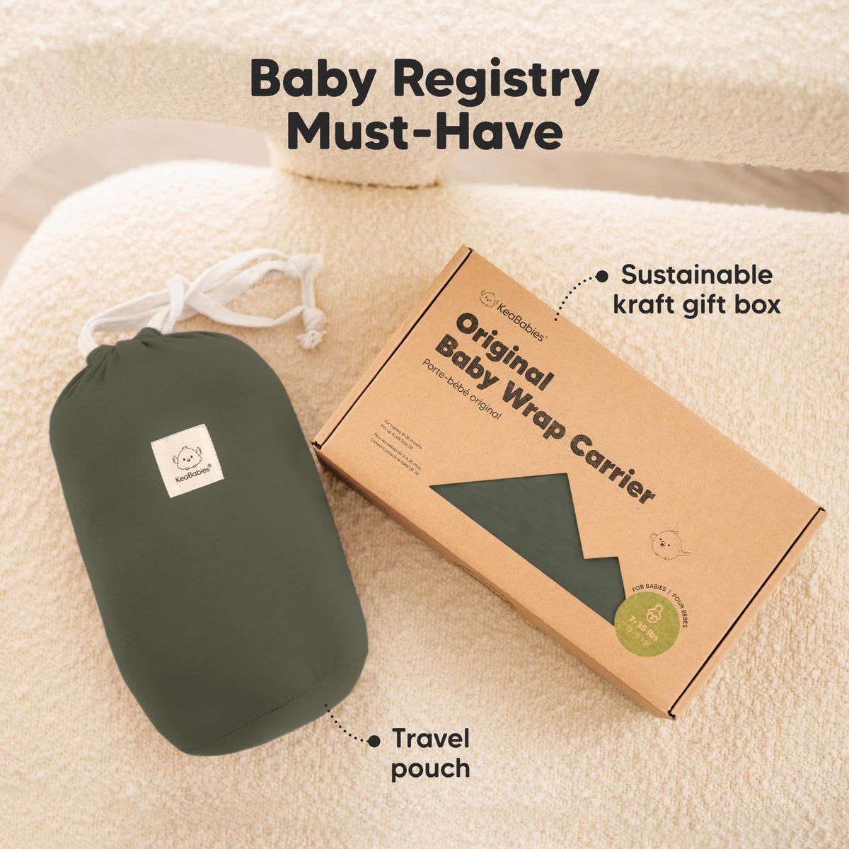 KeaBabies - Portabebés Original Todo en 1 para Bebés Recién Nacidos a Niños, Fácil de Llevar, Unión Manos Libres, Envoltura Ligera y Transpirable para (bosque)