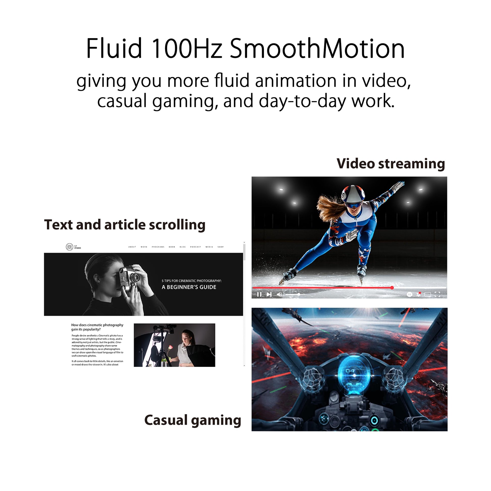 ASUS VZ27EHF-W Eye Care Monitor Gaming 27" (IPS, Full HD, sin Marcos, 100Hz, sincronización adaptativa, 1 ms MPRT, HDMI, luz Azul Baja, sin Parpadeo, Montaje en Pared)