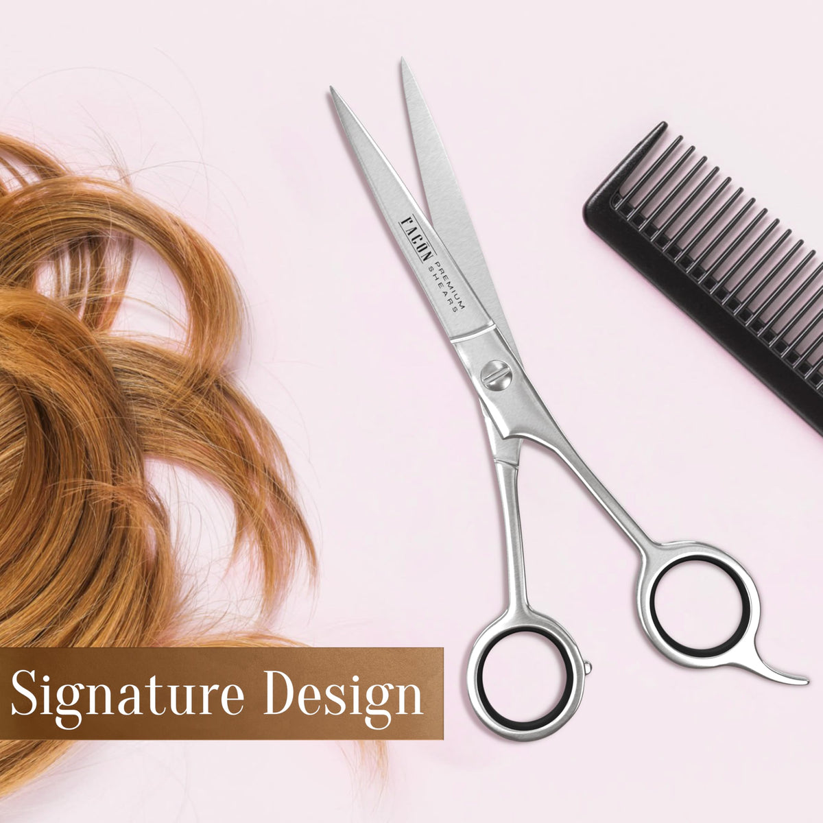 Facón Professional Razor Edge Barber Hair Cutting/Thinning Scissors Set - Japanese Stainless Steel - 6.5" Length - Fine Adjustment Tension Screw - Salon Quality Premium Shears (The Alpha)