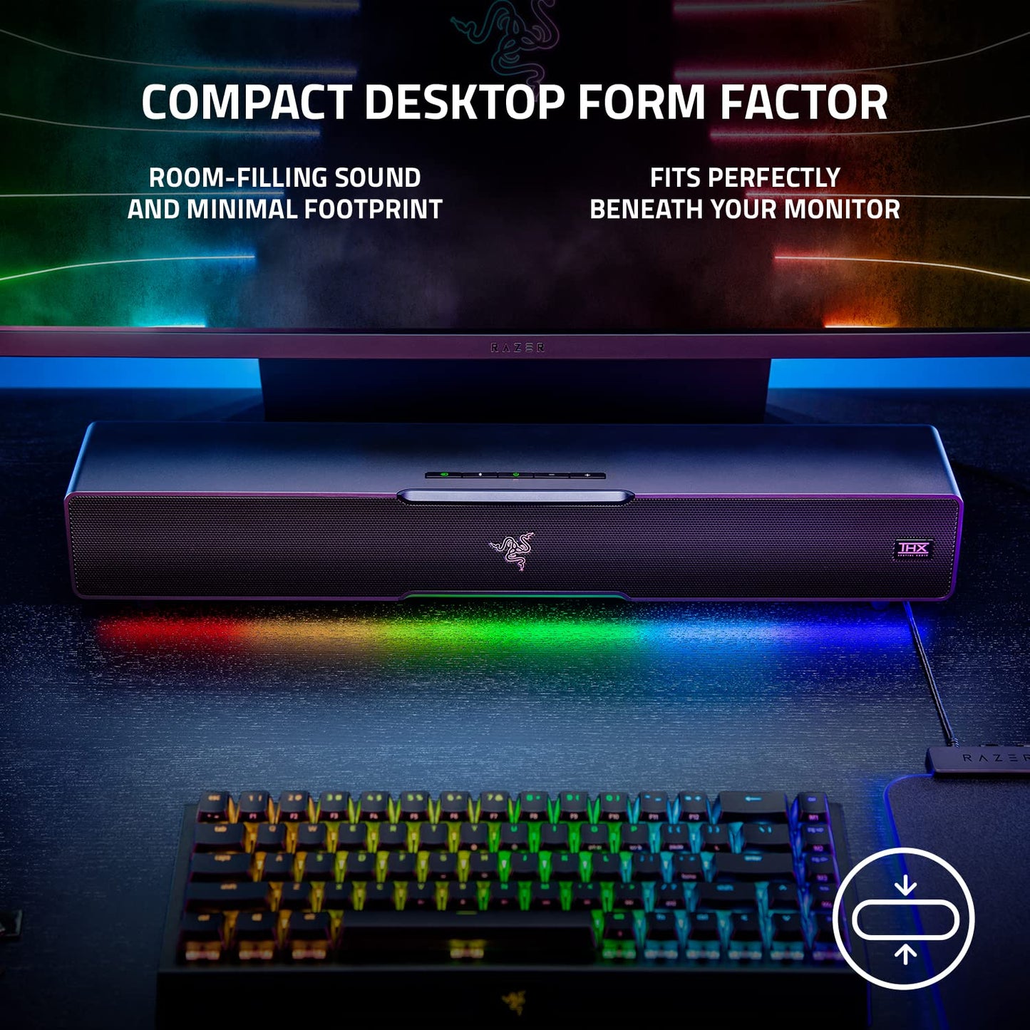 Razer Leviathan V2 - Barra de Sonido para PC con Subwoofer THX Audio Espacial, Chroma RGB