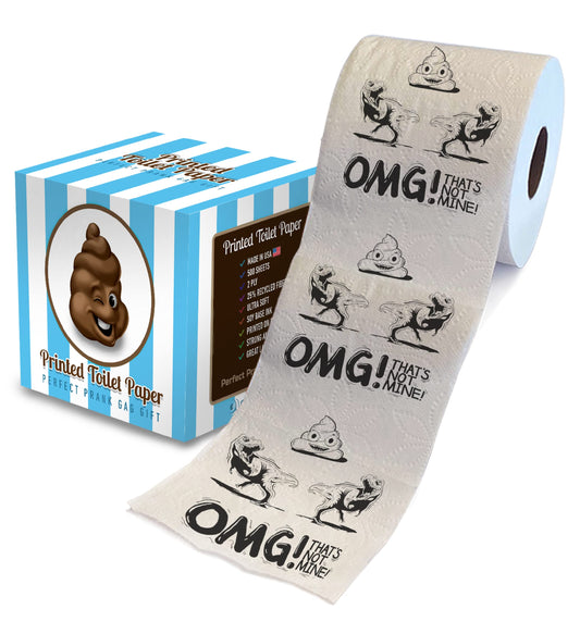 Papel Higiénico Printed TP Dinosaurio T-Rex Impreso para Bromas y Sorpresas