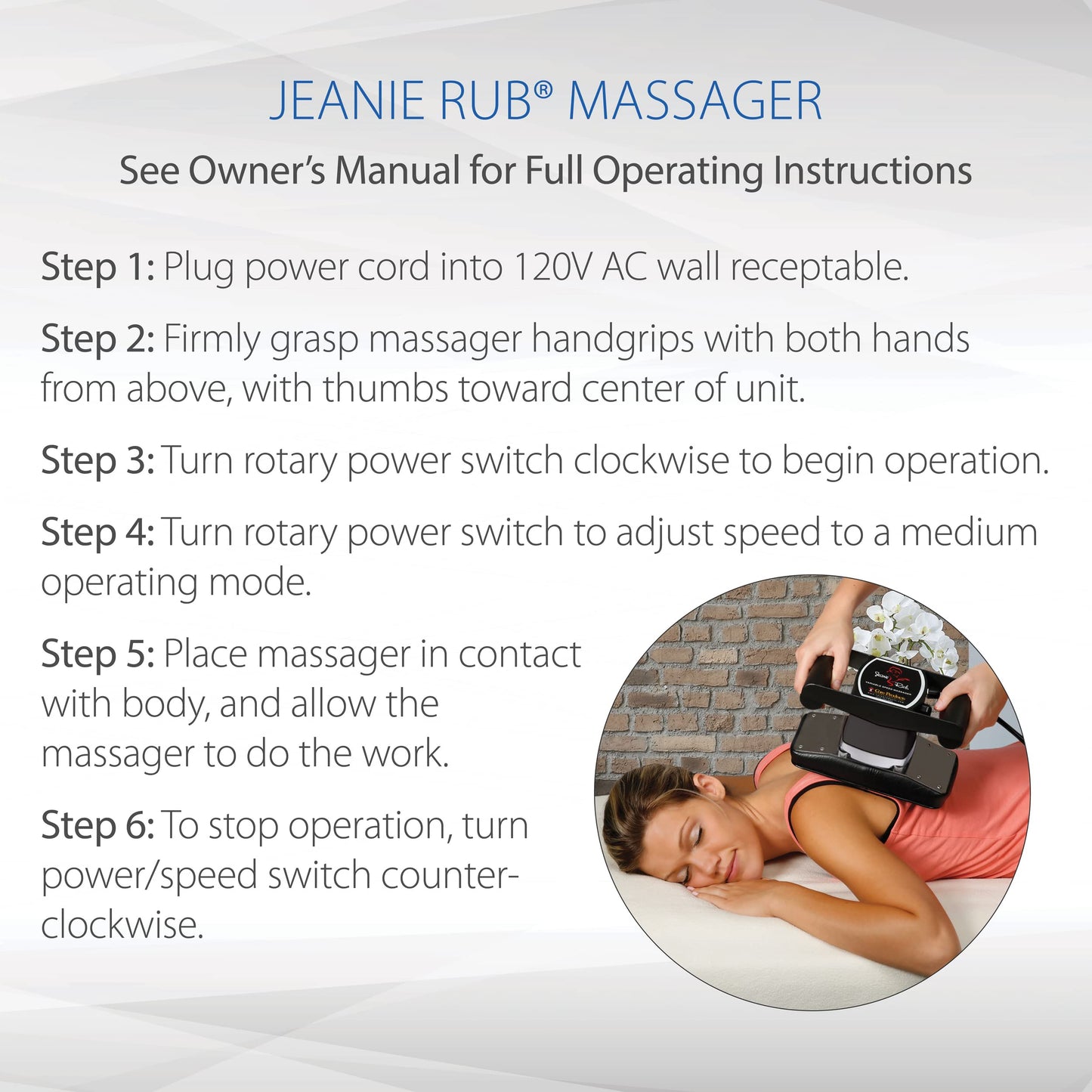 Jeanie Rub Masajeador Deluxe Paquete para profesionales de la salud y terapeutas de masaje con funda de forro polar y accesorio paraspinal, negro