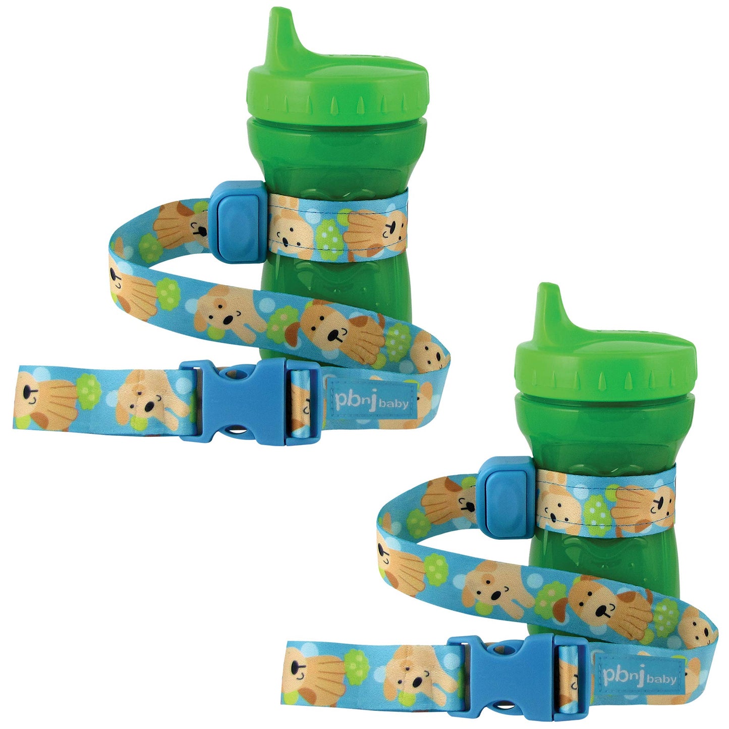 PBnJ Baby SippyPal Sippy Cup soporte correa para correa (playa paquete de 2), Perro