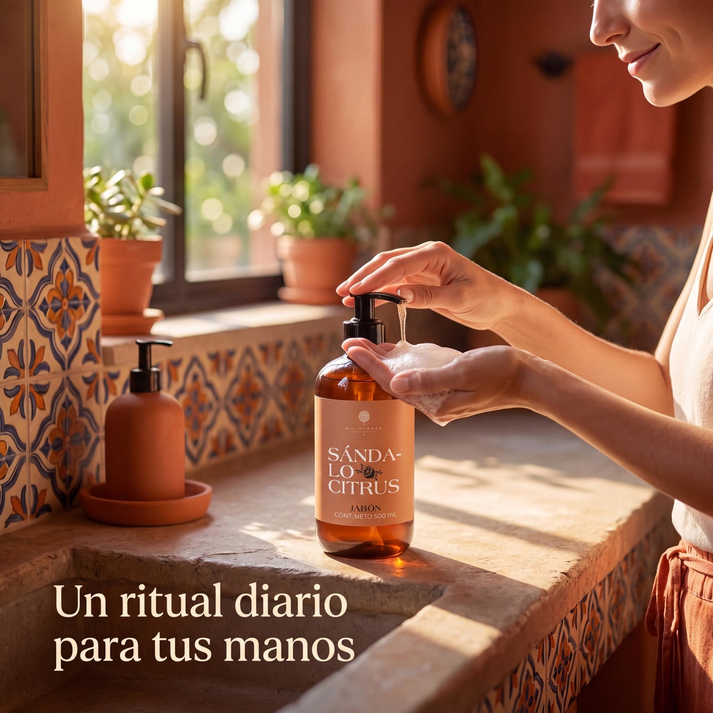 Mil Flores — Jabón Líquido Premium para Manos 500 ml SÁNDALO CITRUS | Ritual de Aromaterapia | Hidrata y Cuida la Piel | Esencias 100% Naturales