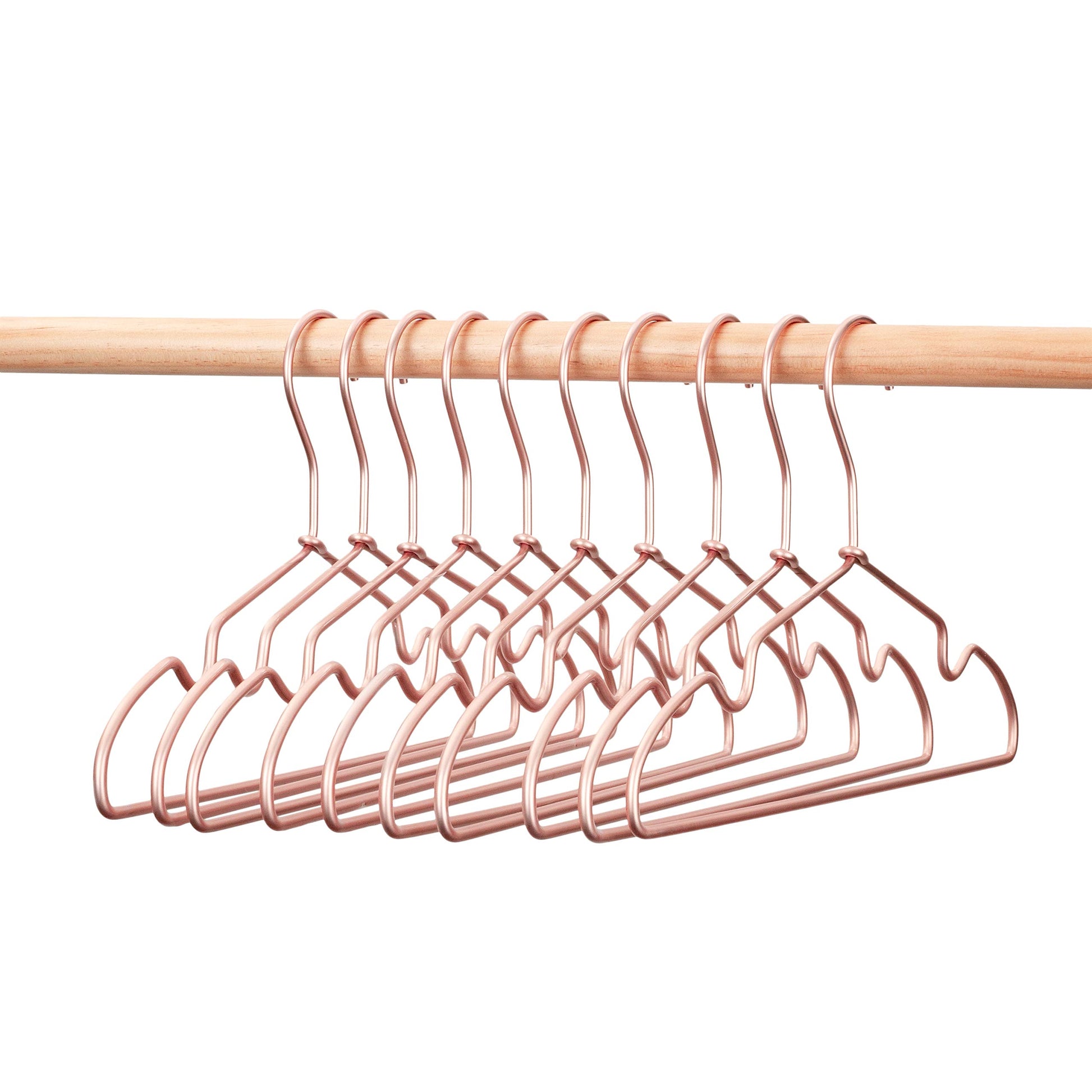 Koobay Non Slip 32CM Gold Copper Light Wire Children Clothes Suit Coat Metal Hanger (10)